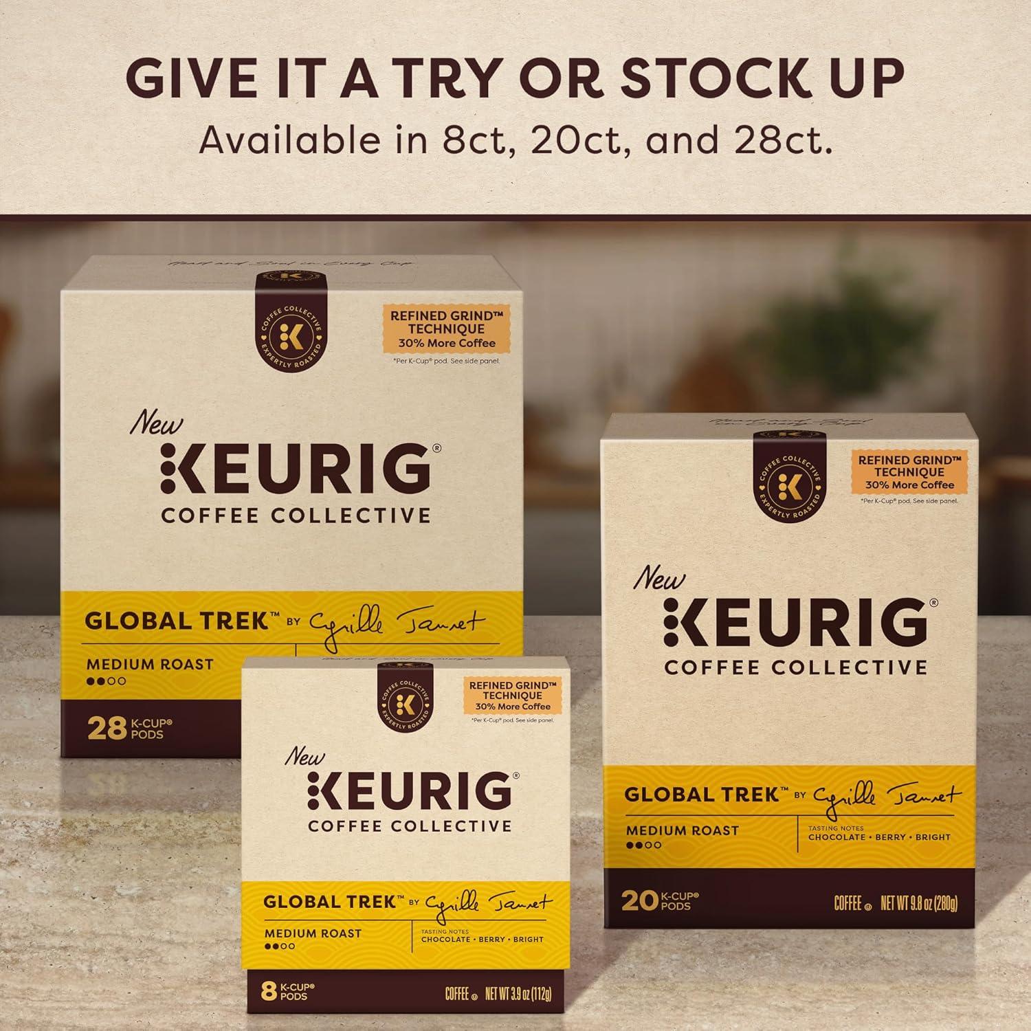 imageKeurig Coffee Collective Global Trek by Cyrille Jannet Medium Roast Coffee Single Serve Keurig KCup Pods 28 CountGlobal Trek