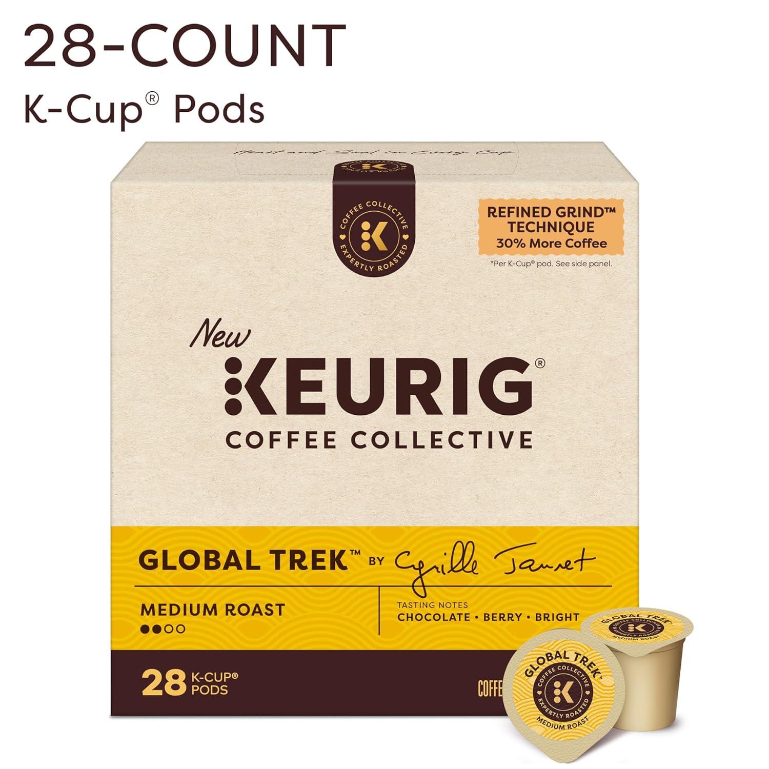 imageKeurig Coffee Collective Global Trek by Cyrille Jannet Medium Roast Coffee Single Serve Keurig KCup Pods 28 CountGlobal Trek
