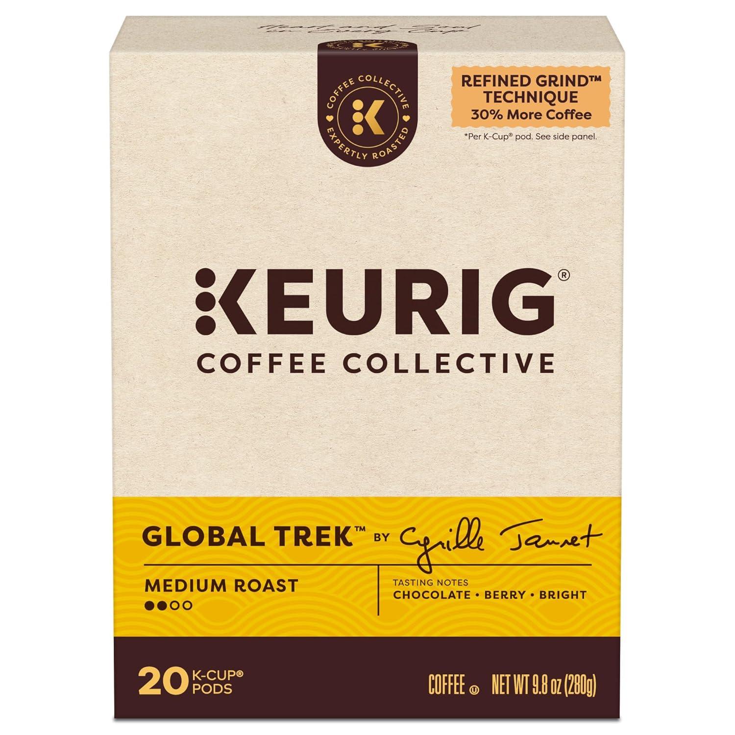 imageKeurig Coffee Collective Global Trek by Cyrille Jannet Medium Roast Coffee Single Serve Keurig KCup Pods 28 CountGlobal Trek