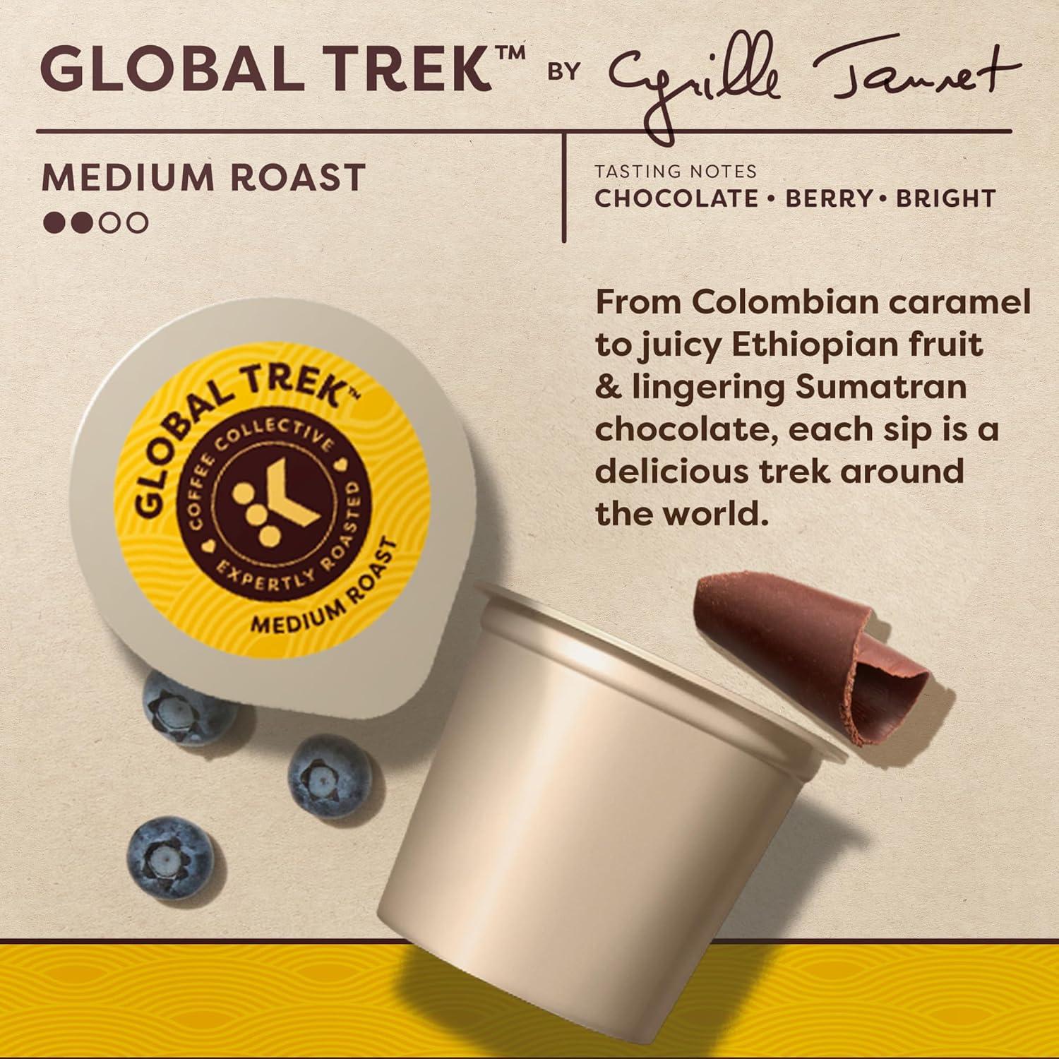 imageKeurig Coffee Collective Global Trek by Cyrille Jannet Medium Roast Coffee Single Serve Keurig KCup Pods 28 CountGlobal Trek