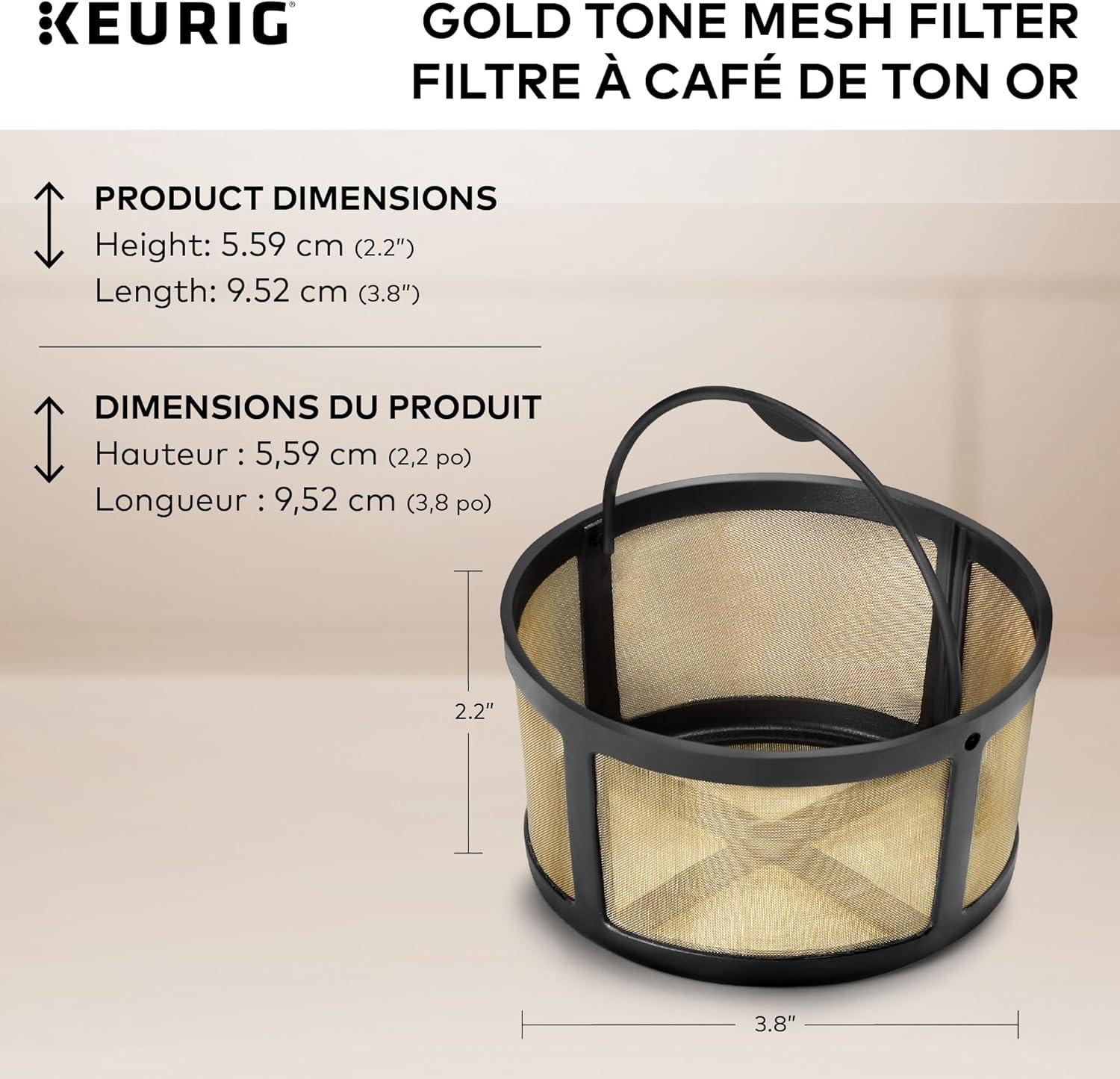 imageKeurig Reusable Mesh Ground Coffee Filter Compatible with KDuo Essentials and KDuo Brewers only EcoFriendly Way to Brew a Carafe Gold Tone MeshEcoFriendly Way to Brew a Carafe Pack of 4