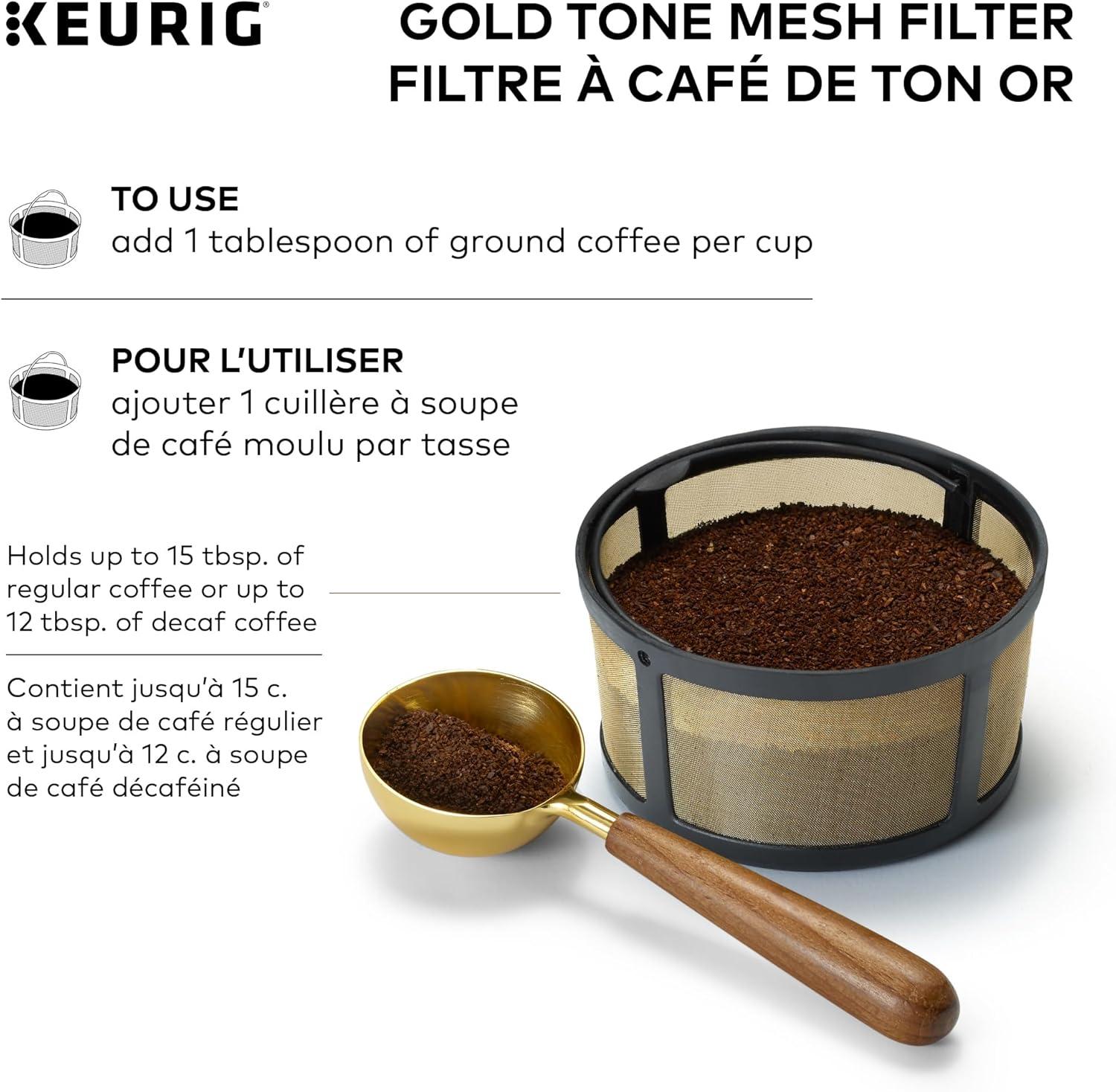 imageKeurig Reusable Mesh Ground Coffee Filter Compatible with KDuo Essentials and KDuo Brewers only EcoFriendly Way to Brew a Carafe Gold Tone MeshEcoFriendly Way to Brew a Carafe Pack of 4