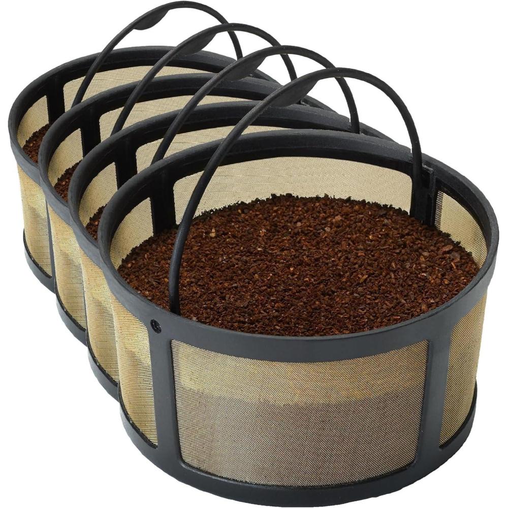 imageKeurig Reusable Mesh Ground Coffee Filter Compatible with KDuo Essentials and KDuo Brewers only EcoFriendly Way to Brew a Carafe Gold Tone MeshEcoFriendly Way to Brew a Carafe Pack of 4