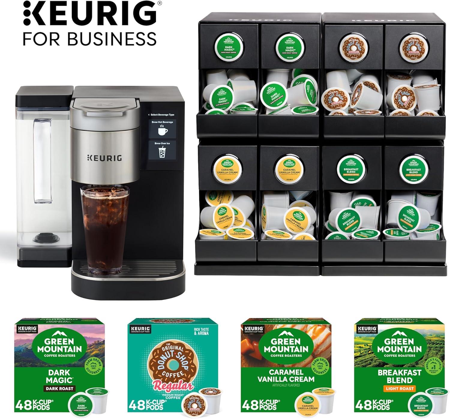 imageKeurig Medium Office Coffee Station Bundle Includes K2550 Single Serve Coffee Maker with 110 oz Water Reservoir 4 Value 48ct KCup Pod Coffee Boxes 192 Servings 1 KCup Pod Merchandiser