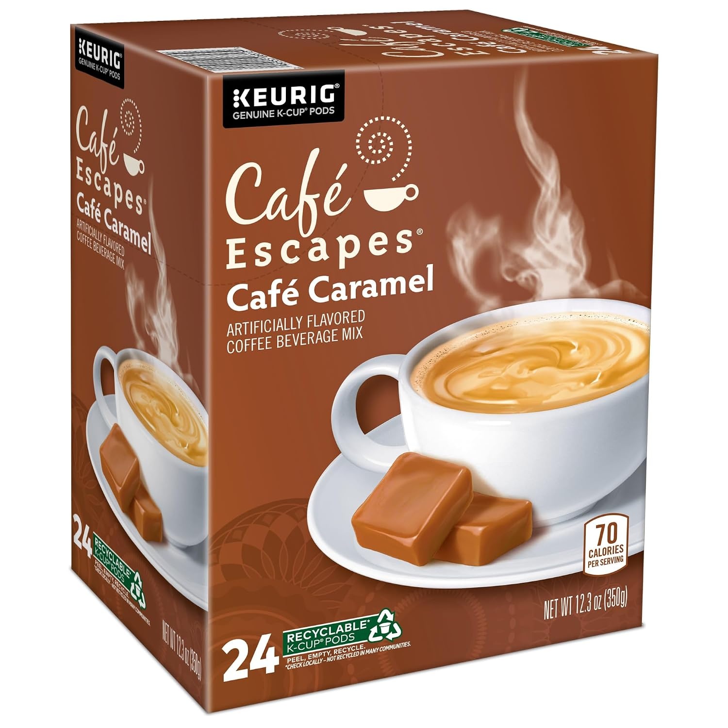 image:imageCafe Escapes Chai Latte Keurig SingleServe KCup Pods 96 CountCaramel