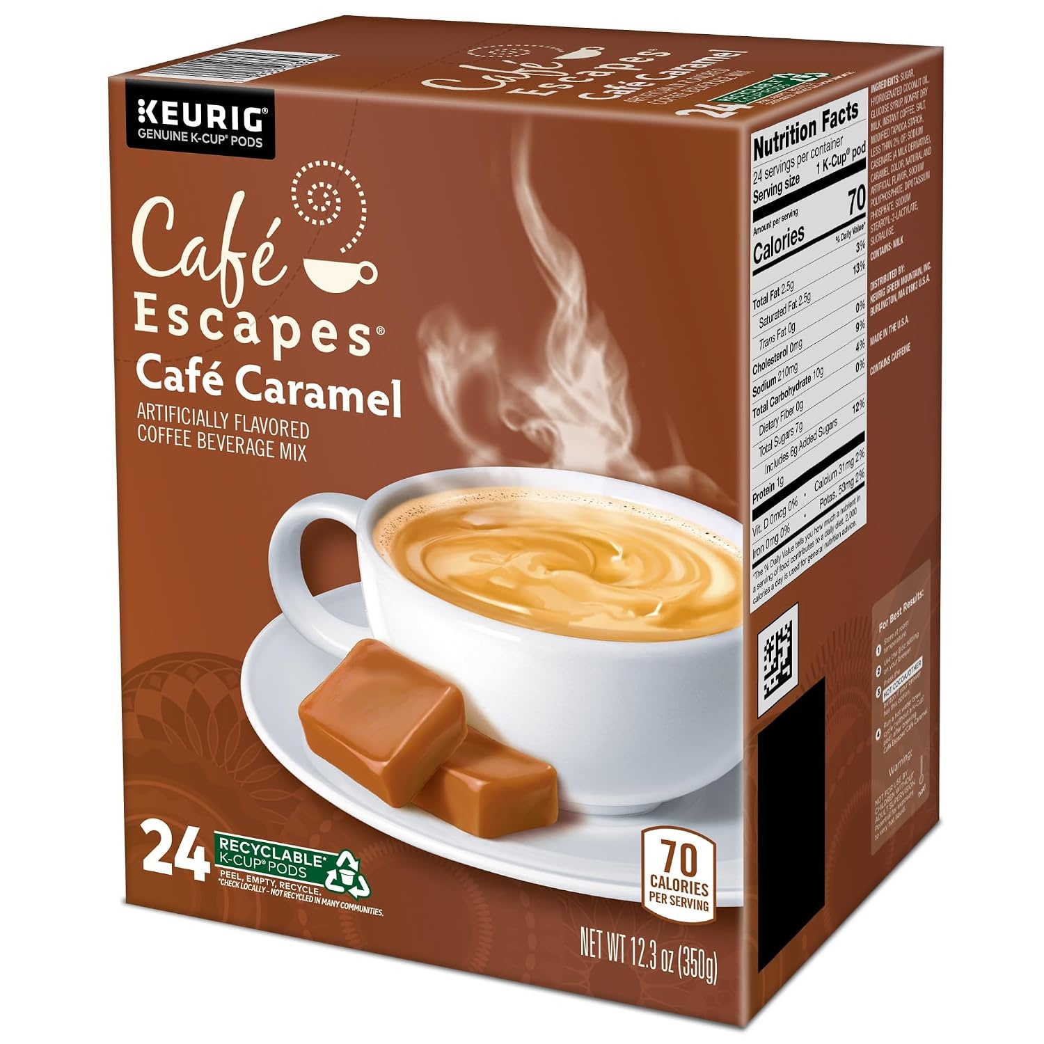 image:imageCafe Escapes Chai Latte Keurig SingleServe KCup Pods 96 CountCaramel