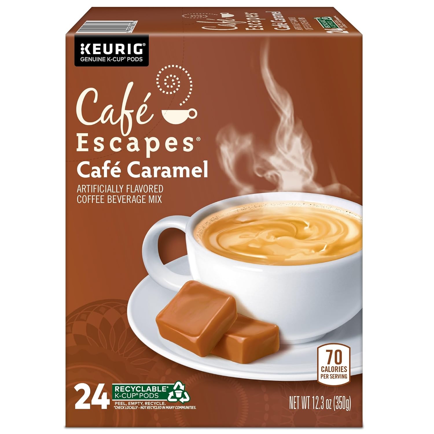 image:imageCafe Escapes Chai Latte Keurig SingleServe KCup Pods 96 CountCaramel