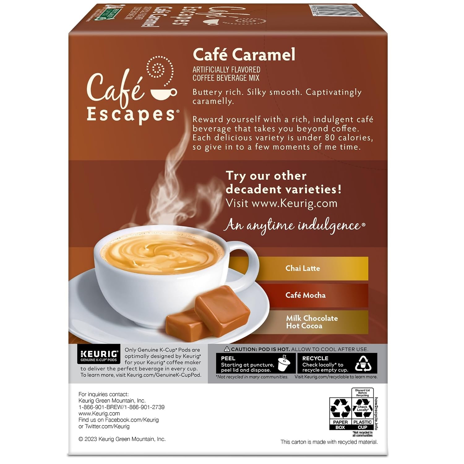 image:imageCafe Escapes Chai Latte Keurig SingleServe KCup Pods 96 CountCaramel