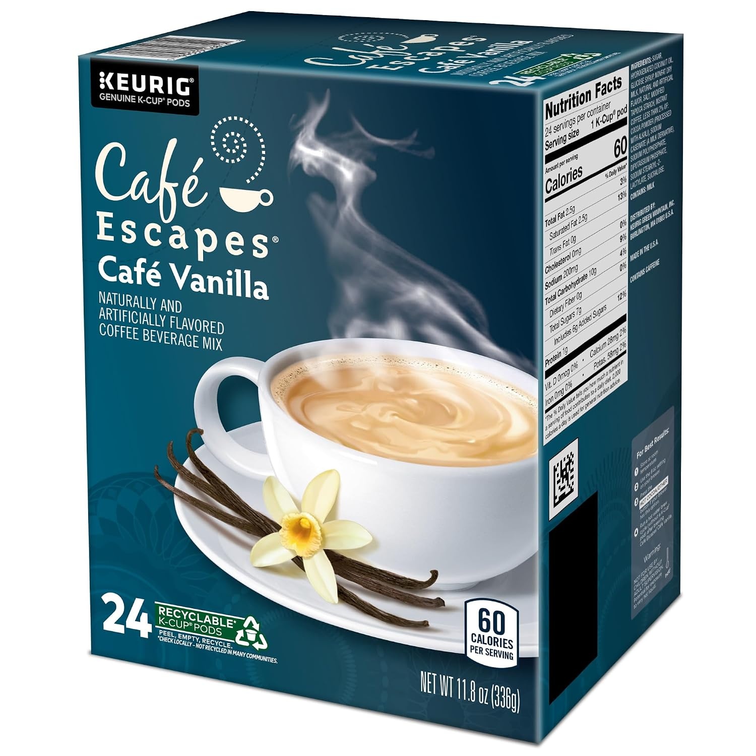 image:imageCafe Escapes Chai Latte Keurig SingleServe KCup Pods 96 CountVanilla