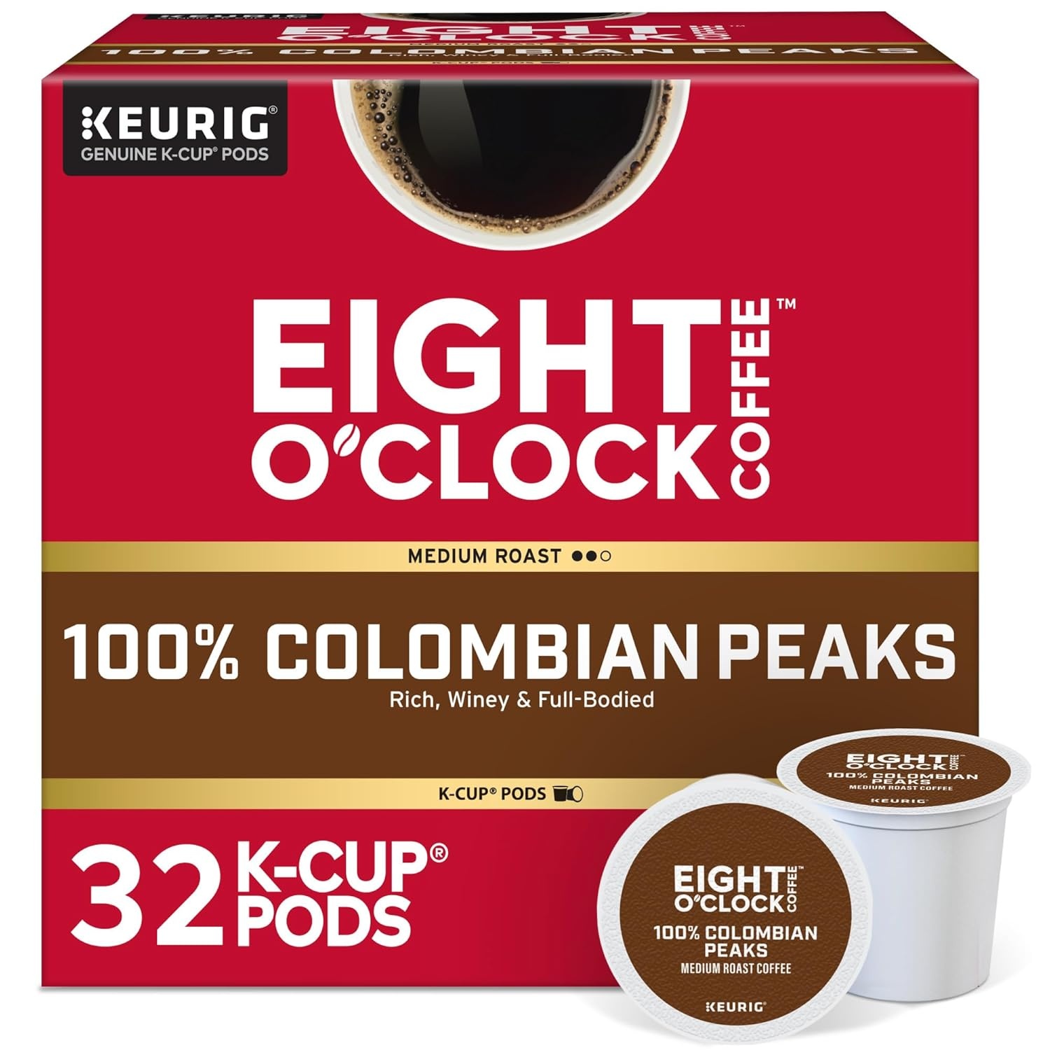 image:imageEight OClock Coffee Colombian Peaks SingleServe Keurig KCup Pods Medium Roast Coffee Pods 96 CountColombian Peaks