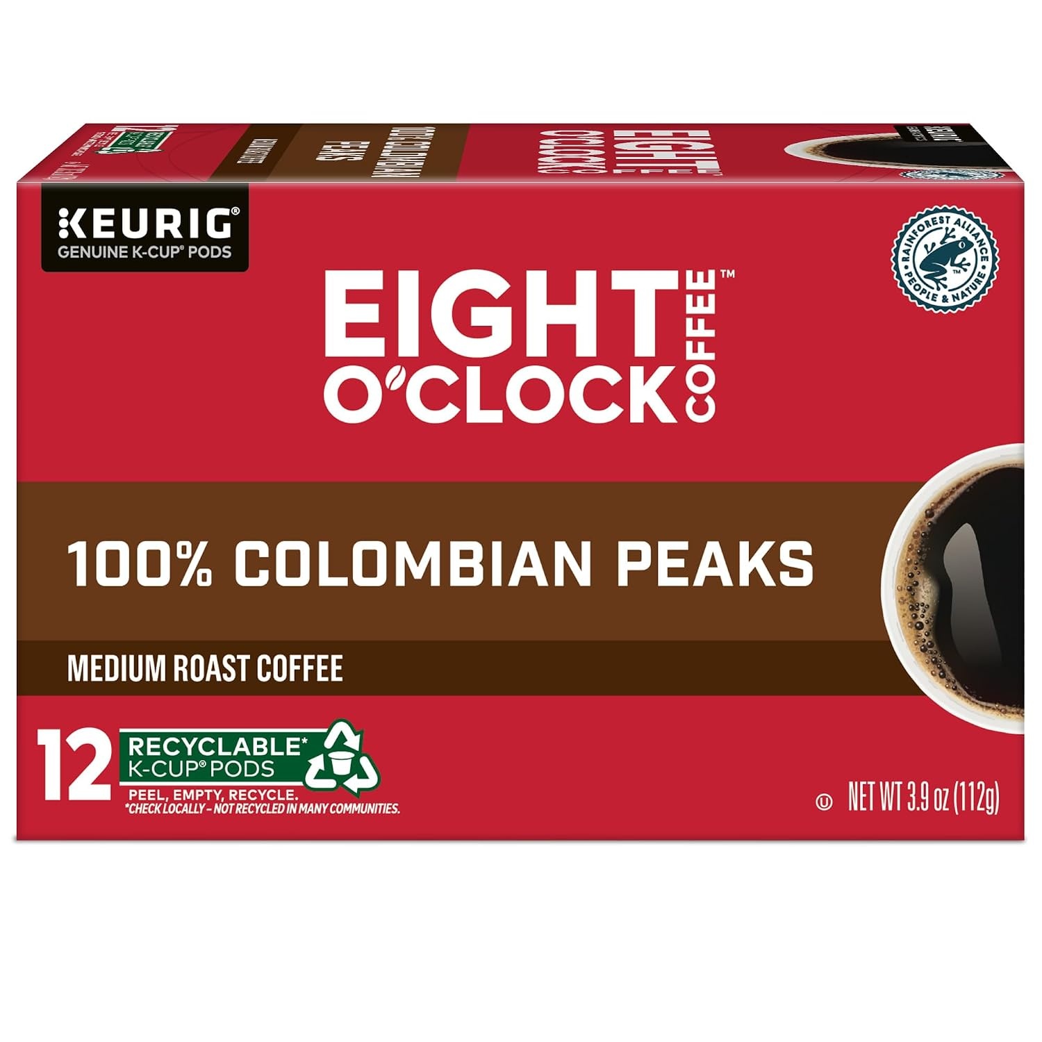 image:imageEight OClock Coffee Colombian Peaks SingleServe Keurig KCup Pods Medium Roast Coffee Pods 96 CountColombian Peaks