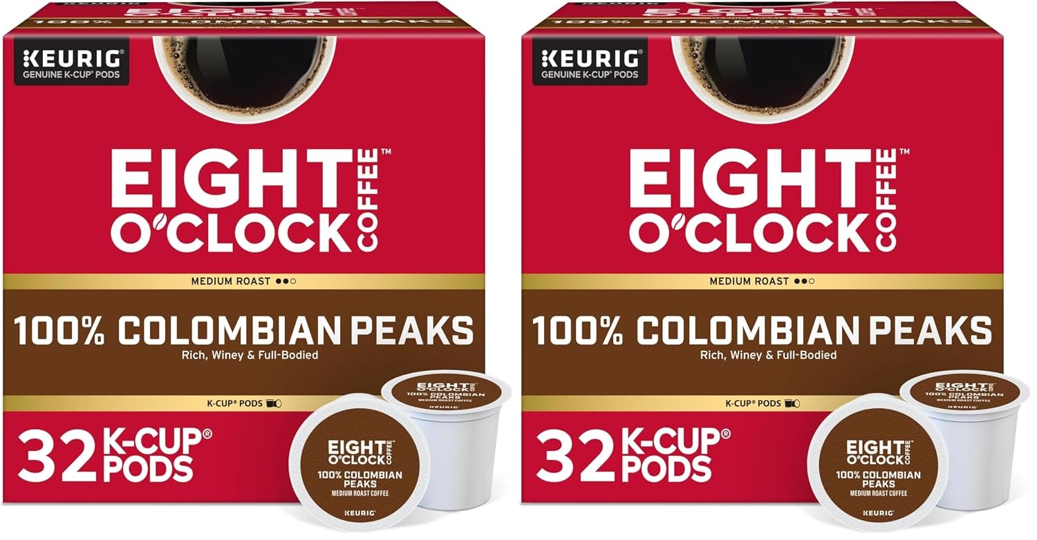 image:imageEight OClock Coffee Colombian Peaks SingleServe Keurig KCup Pods Medium Roast Coffee Pods 96 CountColombian Peaks
