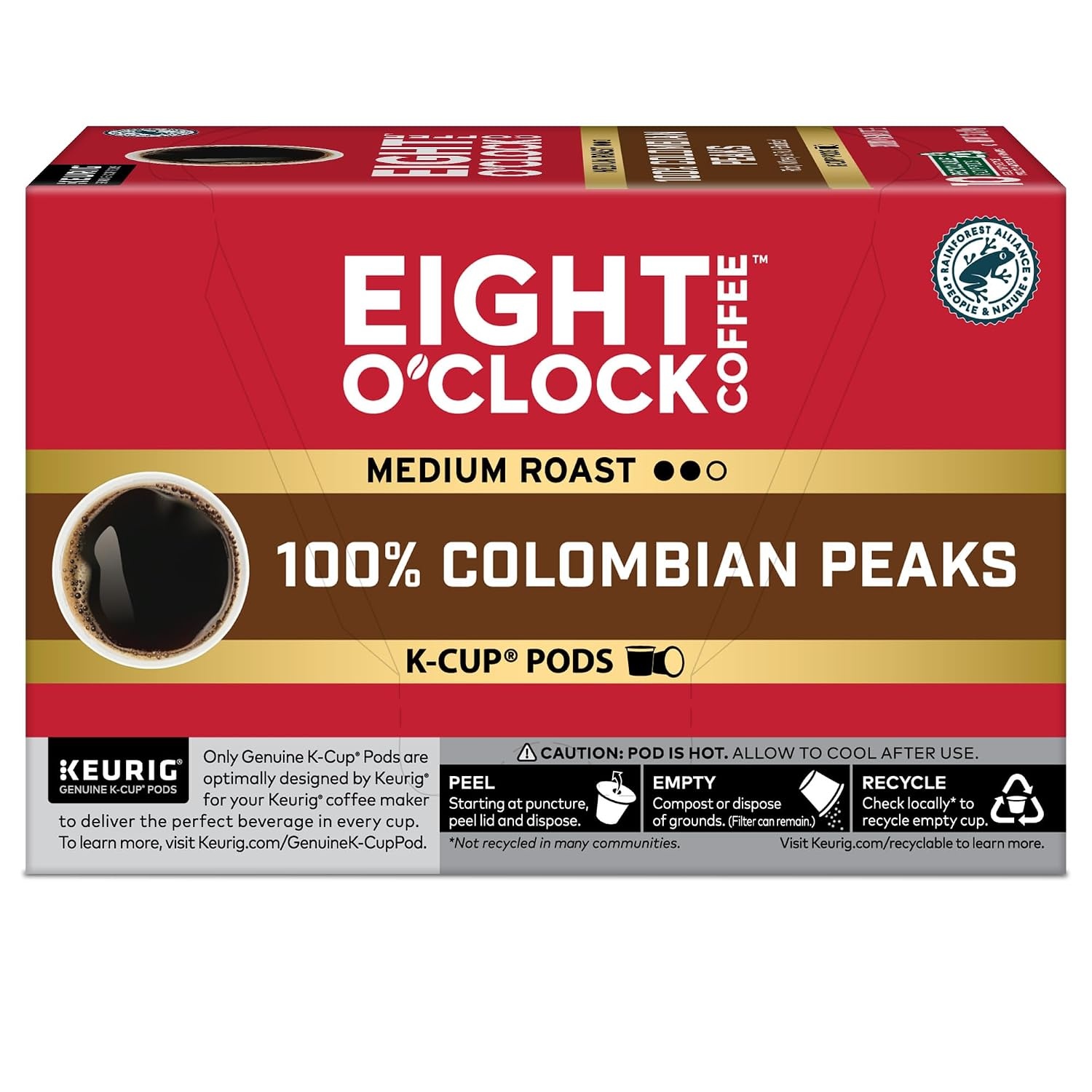 image:imageEight OClock Coffee Colombian Peaks SingleServe Keurig KCup Pods Medium Roast Coffee Pods 96 CountColombian Peaks