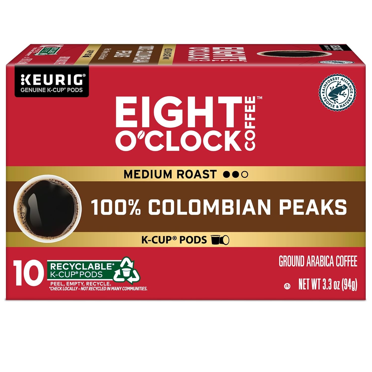 image:imageEight OClock Coffee Colombian Peaks SingleServe Keurig KCup Pods Medium Roast Coffee Pods 96 CountColombian Peaks
