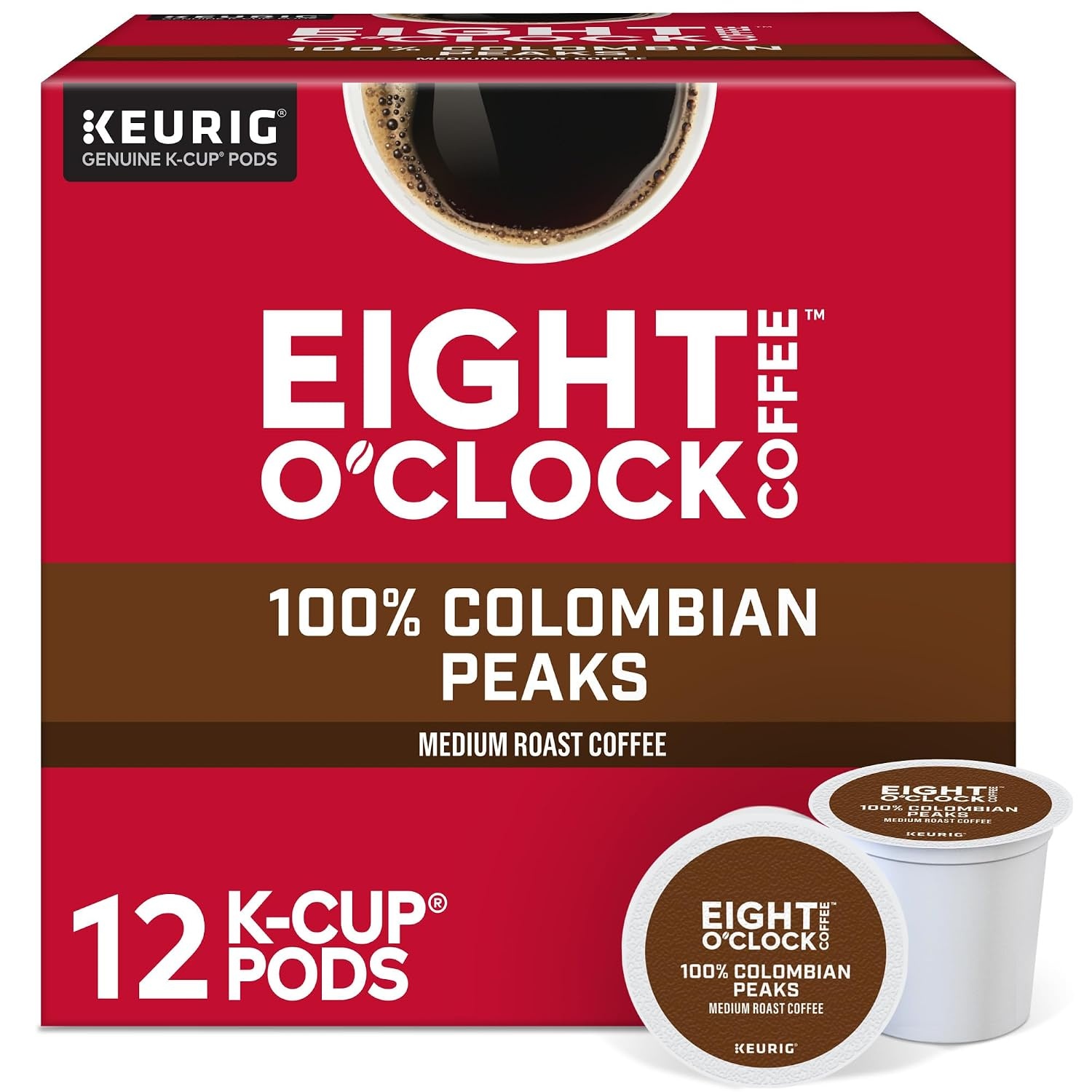 image:imageEight OClock Coffee Colombian Peaks SingleServe Keurig KCup Pods Medium Roast Coffee Pods 96 CountColombian Peaks