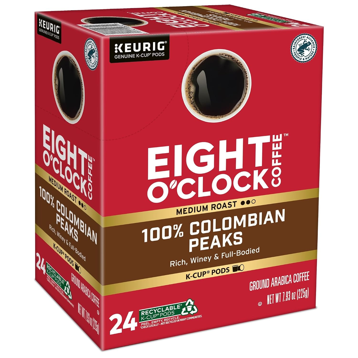 image:imageEight OClock Coffee Colombian Peaks SingleServe Keurig KCup Pods Medium Roast Coffee Pods 96 CountColombian Peaks