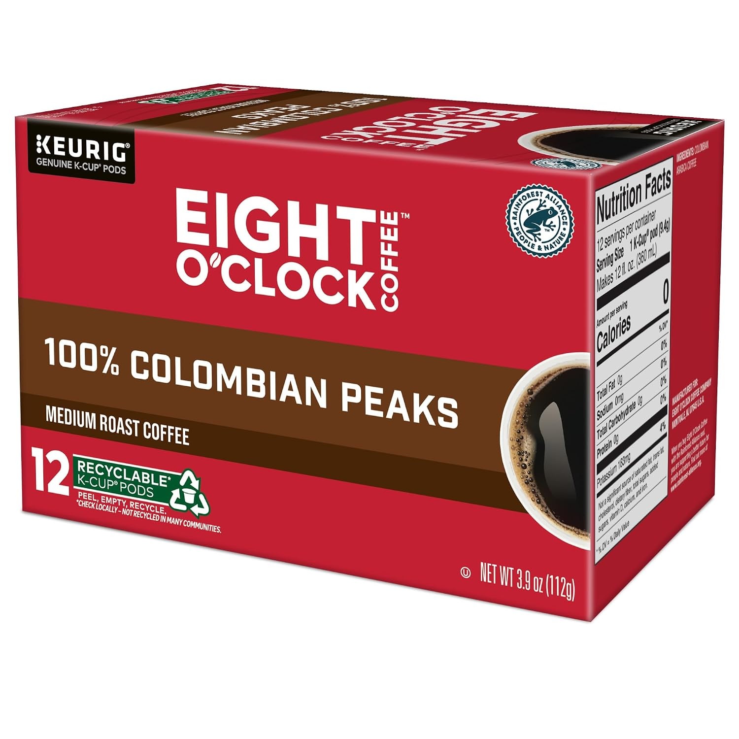 image:imageEight OClock Coffee Colombian Peaks SingleServe Keurig KCup Pods Medium Roast Coffee Pods 96 CountColombian Peaks