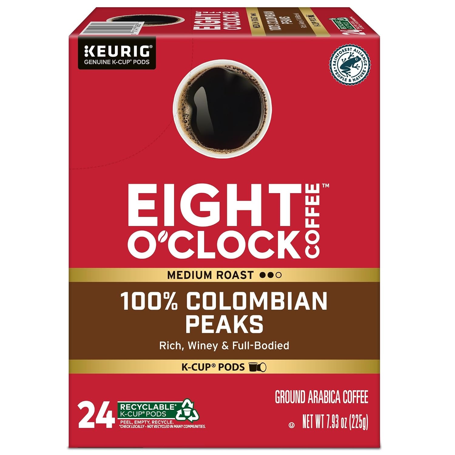 image:imageEight OClock Coffee Colombian Peaks SingleServe Keurig KCup Pods Medium Roast Coffee Pods 96 CountColombian Peaks