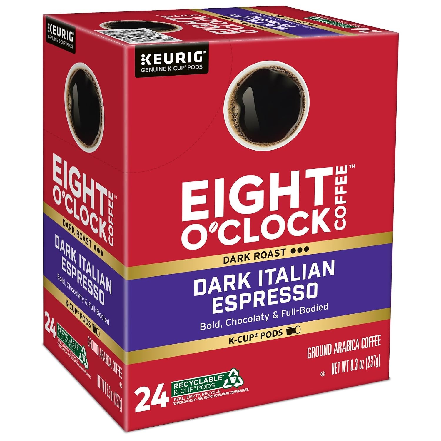 image:imageEight OClock Coffee Colombian Peaks SingleServe Keurig KCup Pods Medium Roast Coffee Pods 96 CountDark Italian