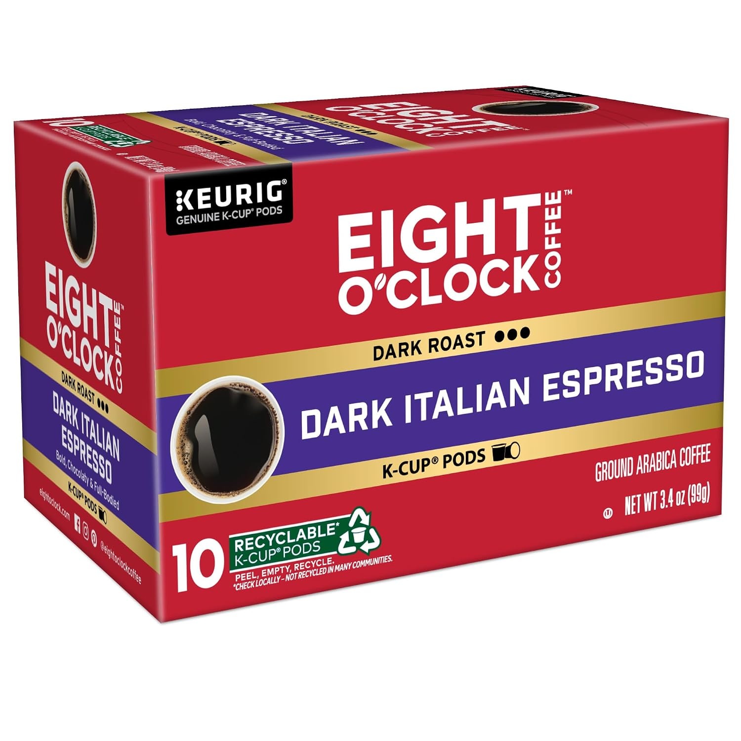 image:imageEight OClock Coffee Colombian Peaks SingleServe Keurig KCup Pods Medium Roast Coffee Pods 96 CountDark Italian