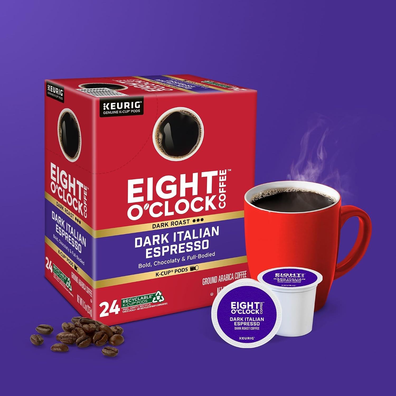 image:imageEight OClock Coffee Colombian Peaks SingleServe Keurig KCup Pods Medium Roast Coffee Pods 96 CountDark Italian