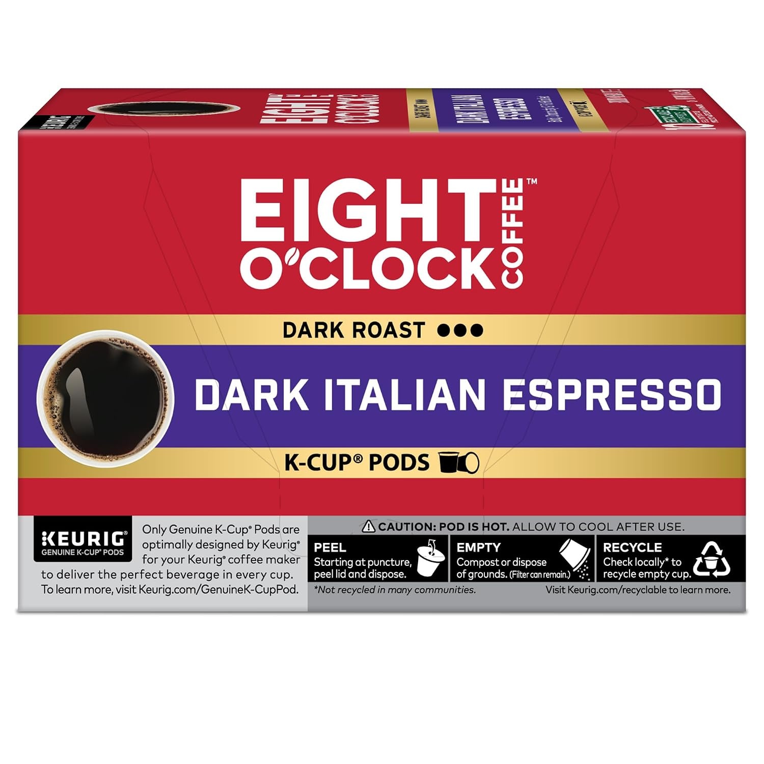 image:imageEight OClock Coffee Colombian Peaks SingleServe Keurig KCup Pods Medium Roast Coffee Pods 96 CountDark Italian