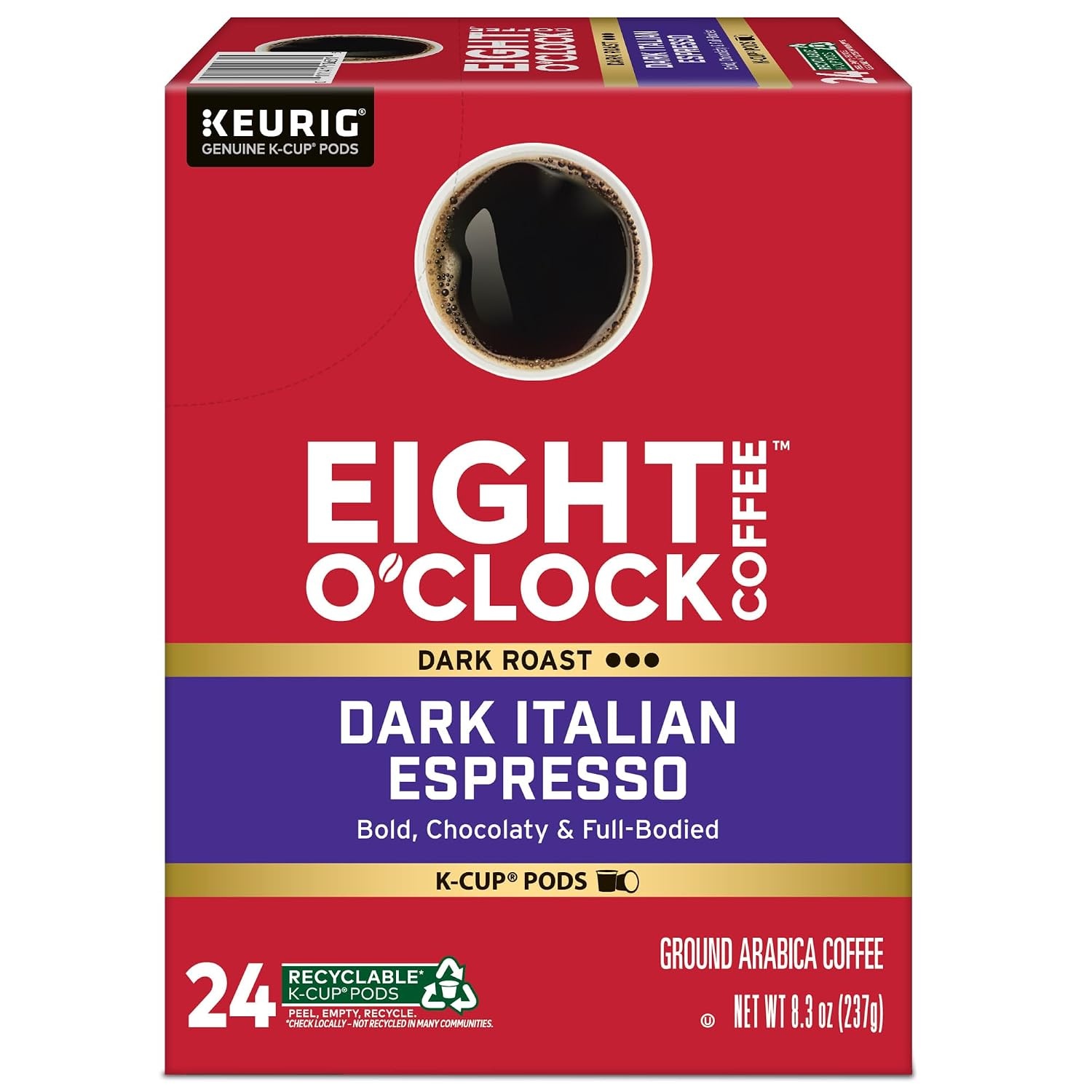 image:imageEight OClock Coffee Colombian Peaks SingleServe Keurig KCup Pods Medium Roast Coffee Pods 96 CountDark Italian