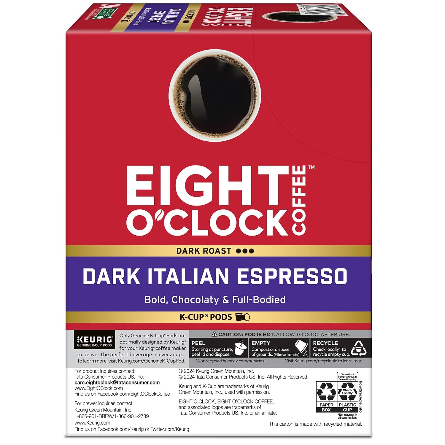 image:imageEight OClock Coffee Colombian Peaks SingleServe Keurig KCup Pods Medium Roast Coffee Pods 96 CountDark Italian