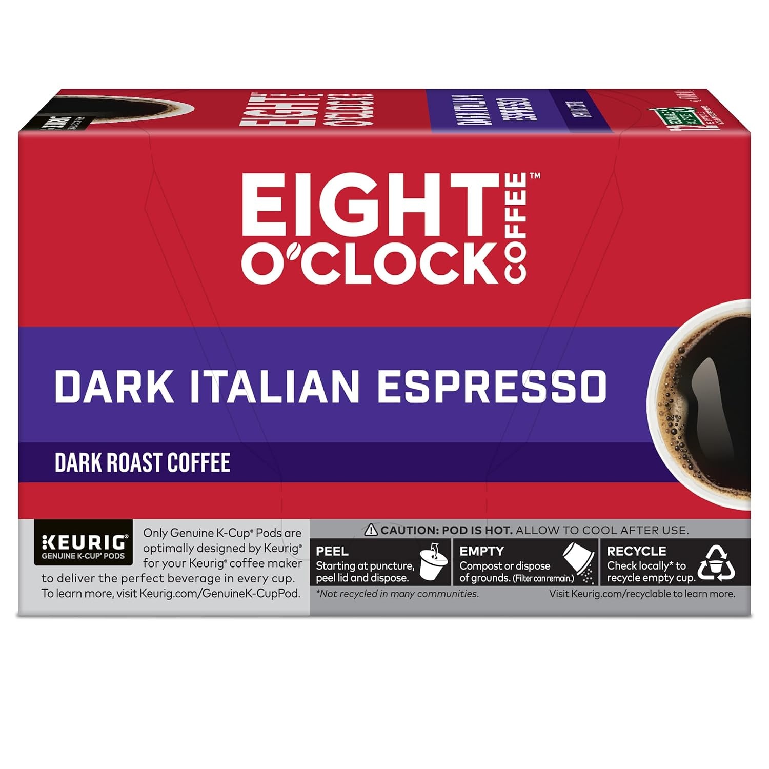 image:imageEight OClock Coffee Colombian Peaks SingleServe Keurig KCup Pods Medium Roast Coffee Pods 96 CountDark Italian