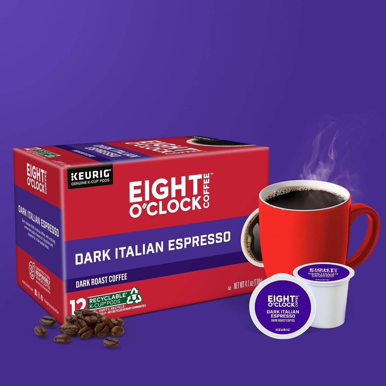 image:imageEight OClock Coffee Colombian Peaks SingleServe Keurig KCup Pods Medium Roast Coffee Pods 96 CountDark Italian