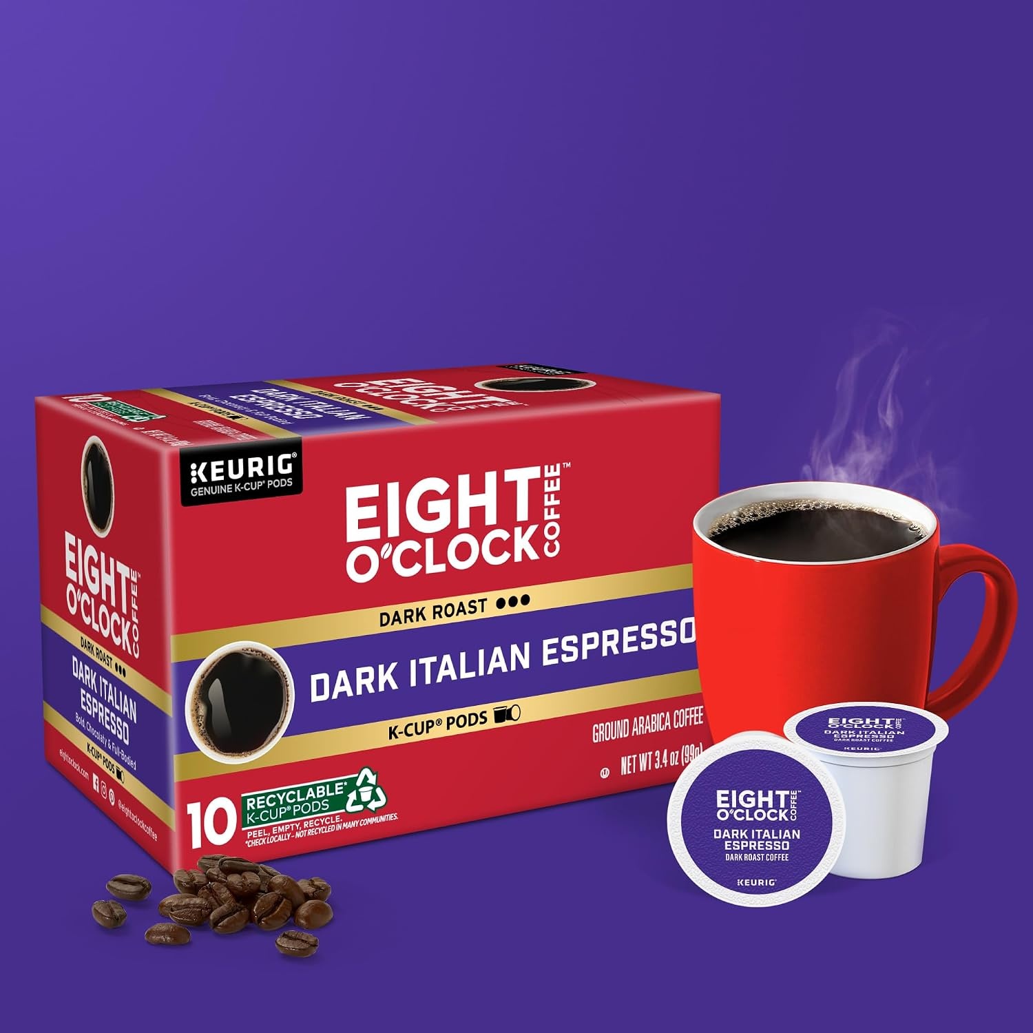 image:imageEight OClock Coffee Colombian Peaks SingleServe Keurig KCup Pods Medium Roast Coffee Pods 96 CountDark Italian