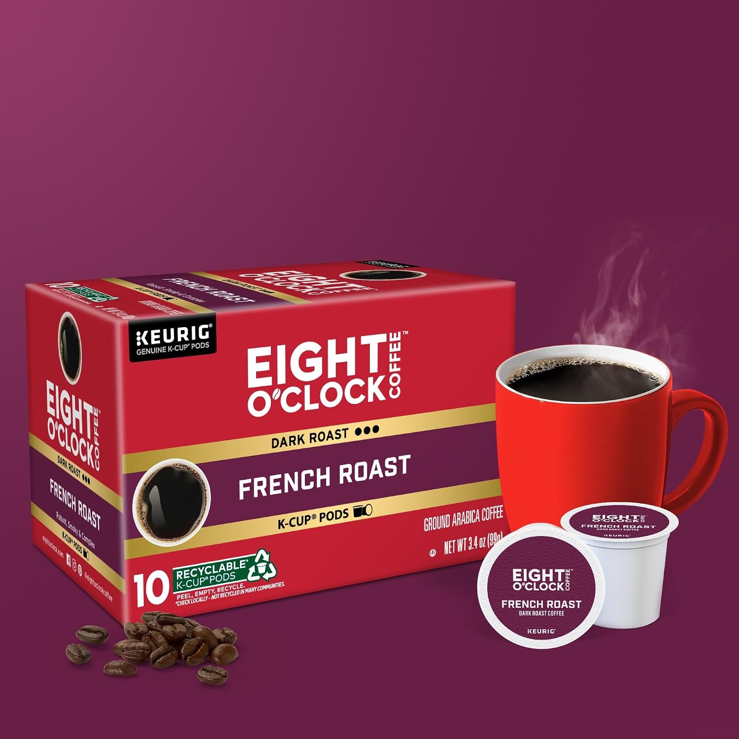 image:imageEight OClock Coffee Colombian Peaks SingleServe Keurig KCup Pods Medium Roast Coffee Pods 96 CountFrench Roast