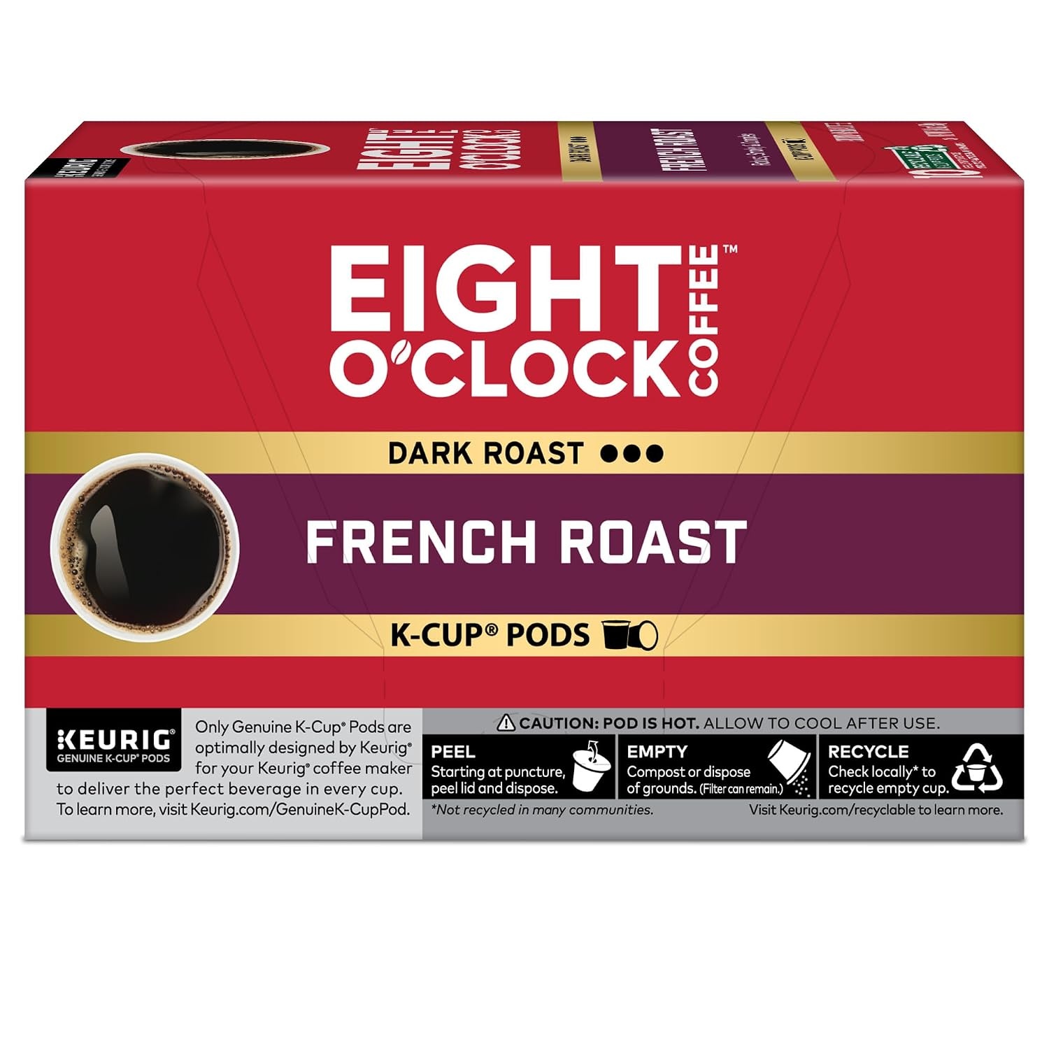 image:imageEight OClock Coffee Colombian Peaks SingleServe Keurig KCup Pods Medium Roast Coffee Pods 96 CountFrench Roast