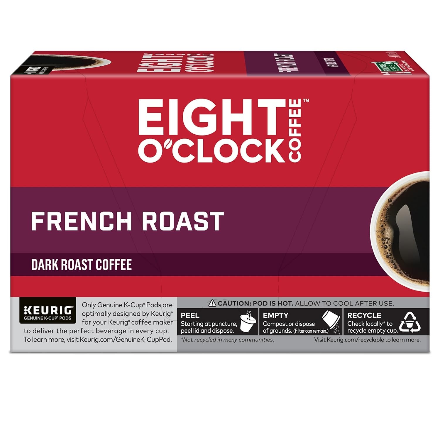 image:imageEight OClock Coffee Colombian Peaks SingleServe Keurig KCup Pods Medium Roast Coffee Pods 96 CountFrench Roast
