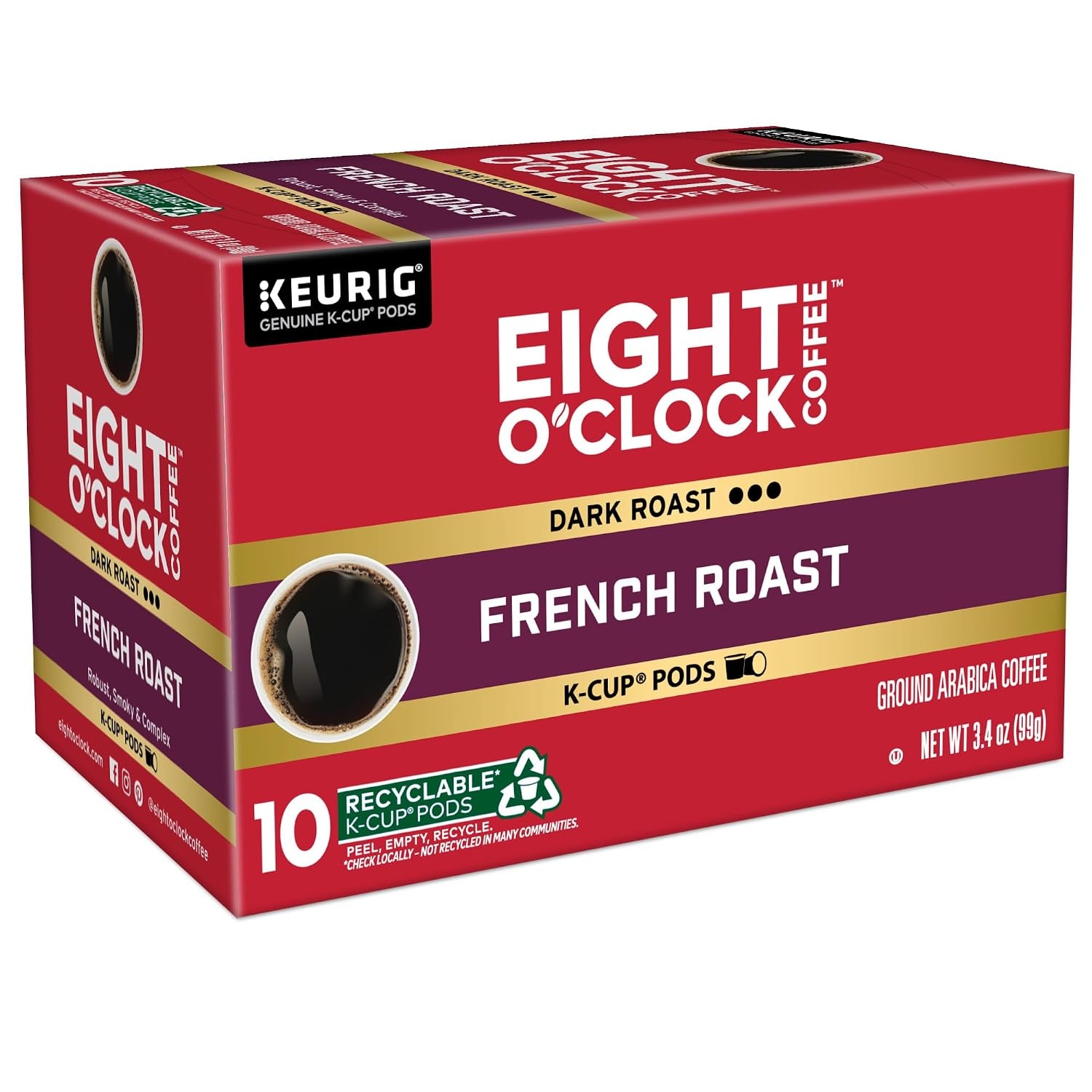 image:imageEight OClock Coffee Colombian Peaks SingleServe Keurig KCup Pods Medium Roast Coffee Pods 96 CountFrench Roast