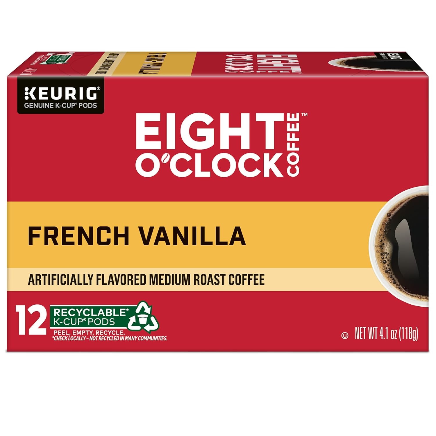 image:imageEight OClock Coffee Colombian Peaks SingleServe Keurig KCup Pods Medium Roast Coffee Pods 96 CountFrench Vanilla