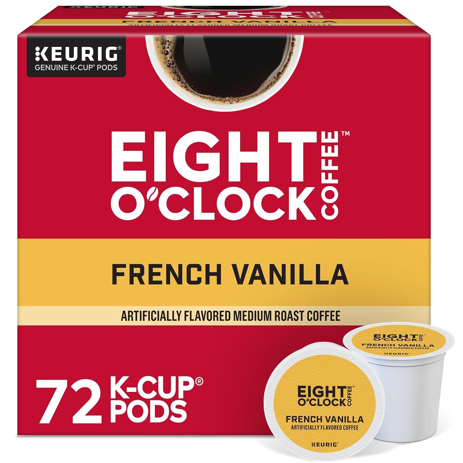 image:imageEight OClock Coffee Colombian Peaks SingleServe Keurig KCup Pods Medium Roast Coffee Pods 96 CountFrench Vanilla