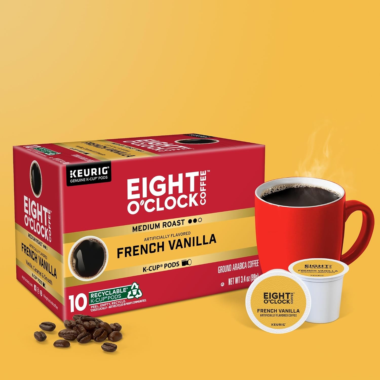 image:imageEight OClock Coffee Colombian Peaks SingleServe Keurig KCup Pods Medium Roast Coffee Pods 96 CountFrench Vanilla