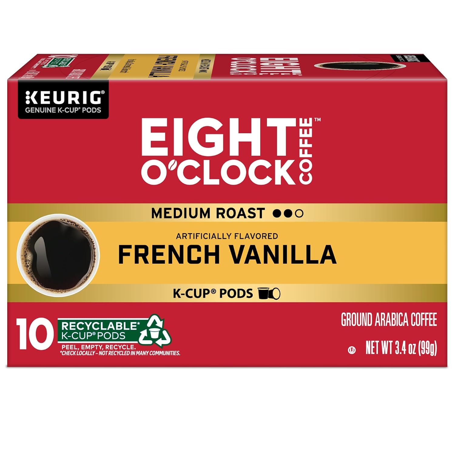 image:imageEight OClock Coffee Colombian Peaks SingleServe Keurig KCup Pods Medium Roast Coffee Pods 96 CountFrench Vanilla