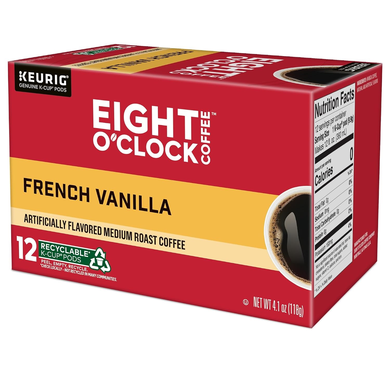 image:imageEight OClock Coffee Colombian Peaks SingleServe Keurig KCup Pods Medium Roast Coffee Pods 96 CountFrench Vanilla
