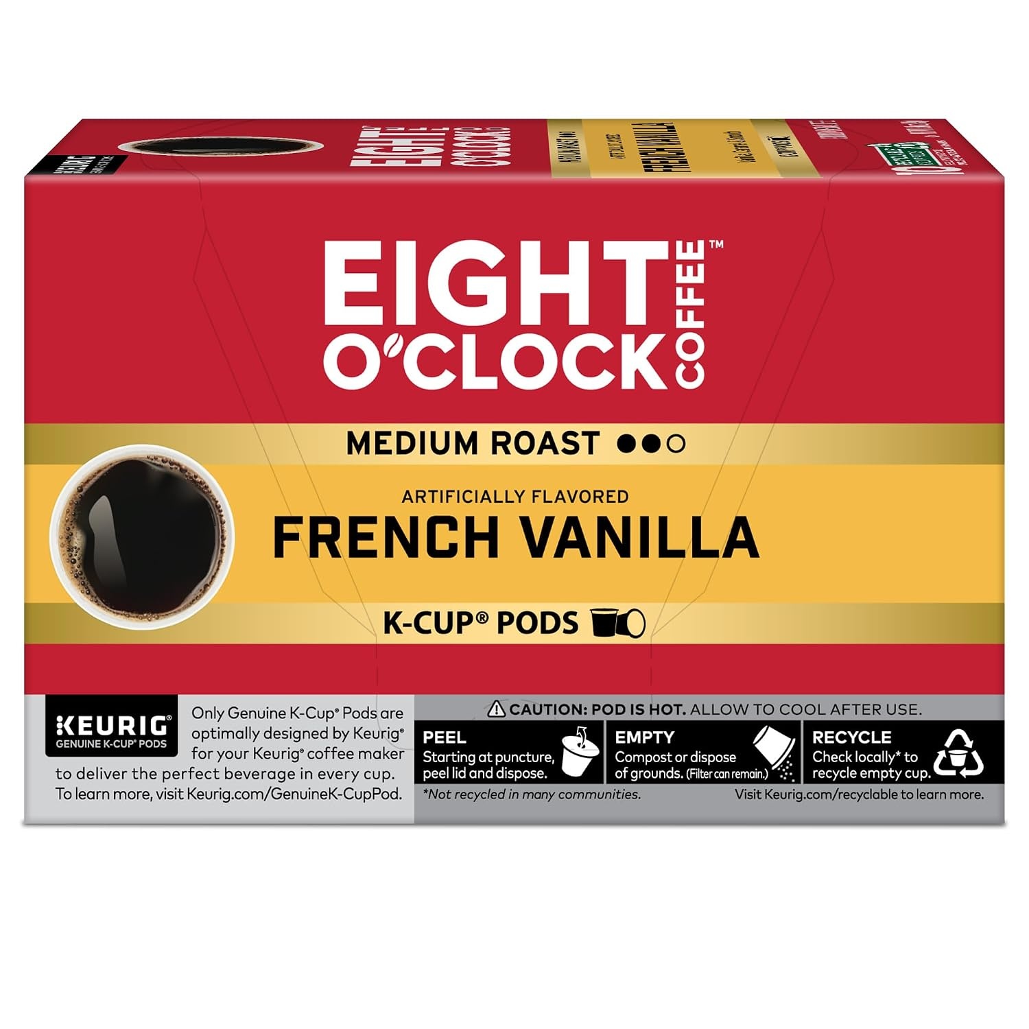 image:imageEight OClock Coffee Colombian Peaks SingleServe Keurig KCup Pods Medium Roast Coffee Pods 96 CountFrench Vanilla