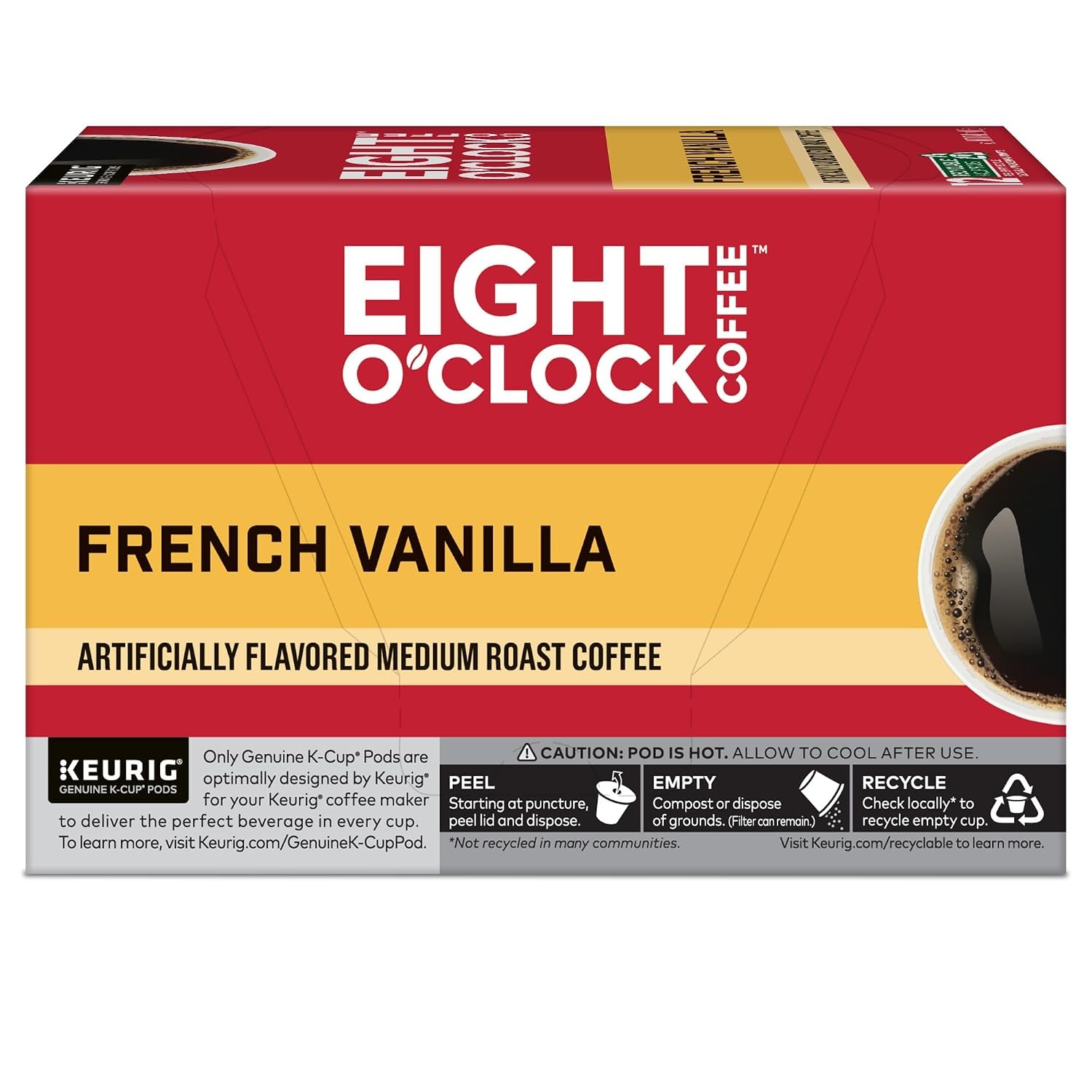 image:imageEight OClock Coffee Colombian Peaks SingleServe Keurig KCup Pods Medium Roast Coffee Pods 96 CountFrench Vanilla