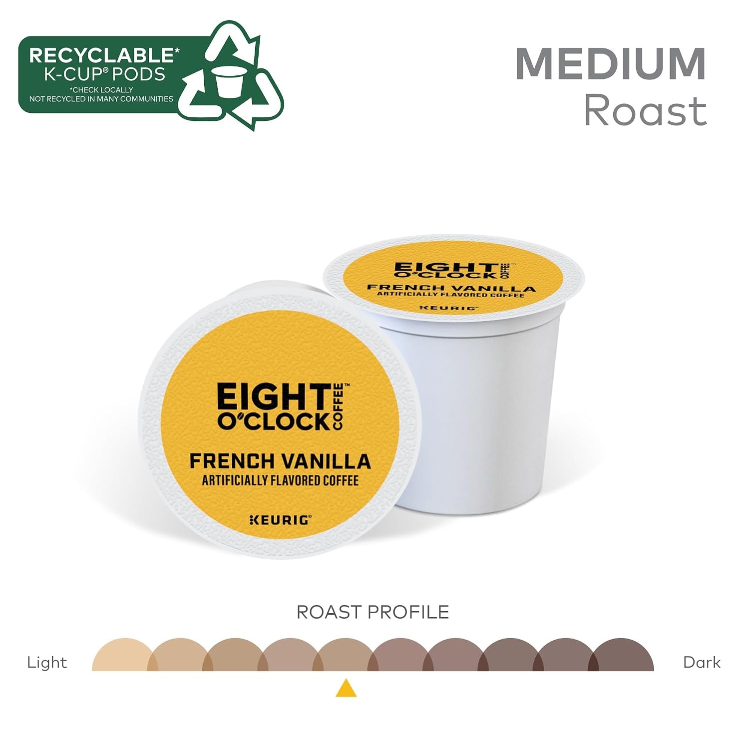 image:imageEight OClock Coffee Colombian Peaks SingleServe Keurig KCup Pods Medium Roast Coffee Pods 96 CountFrench Vanilla