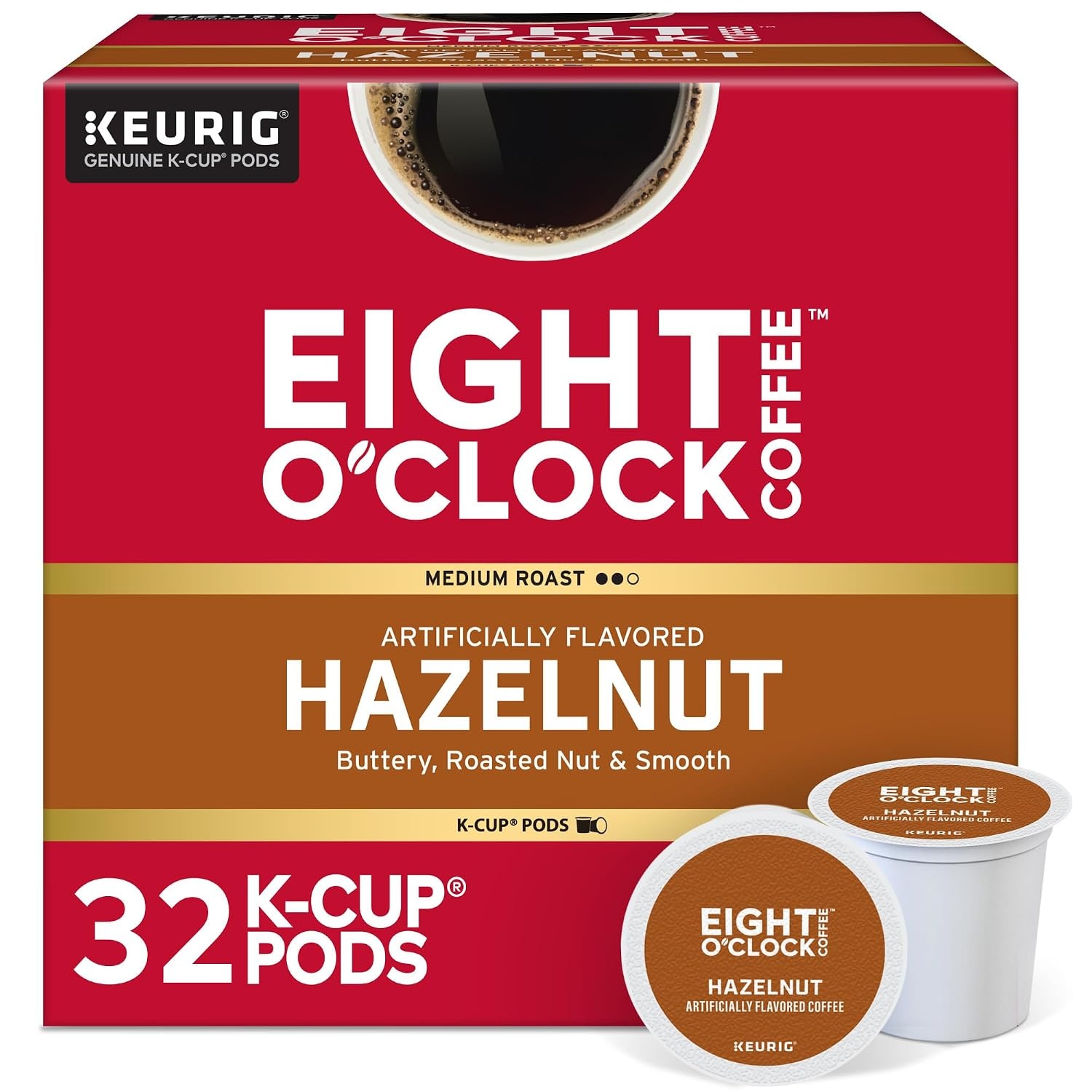 image:imageEight OClock Coffee Colombian Peaks SingleServe Keurig KCup Pods Medium Roast Coffee Pods 96 CountHazelnut