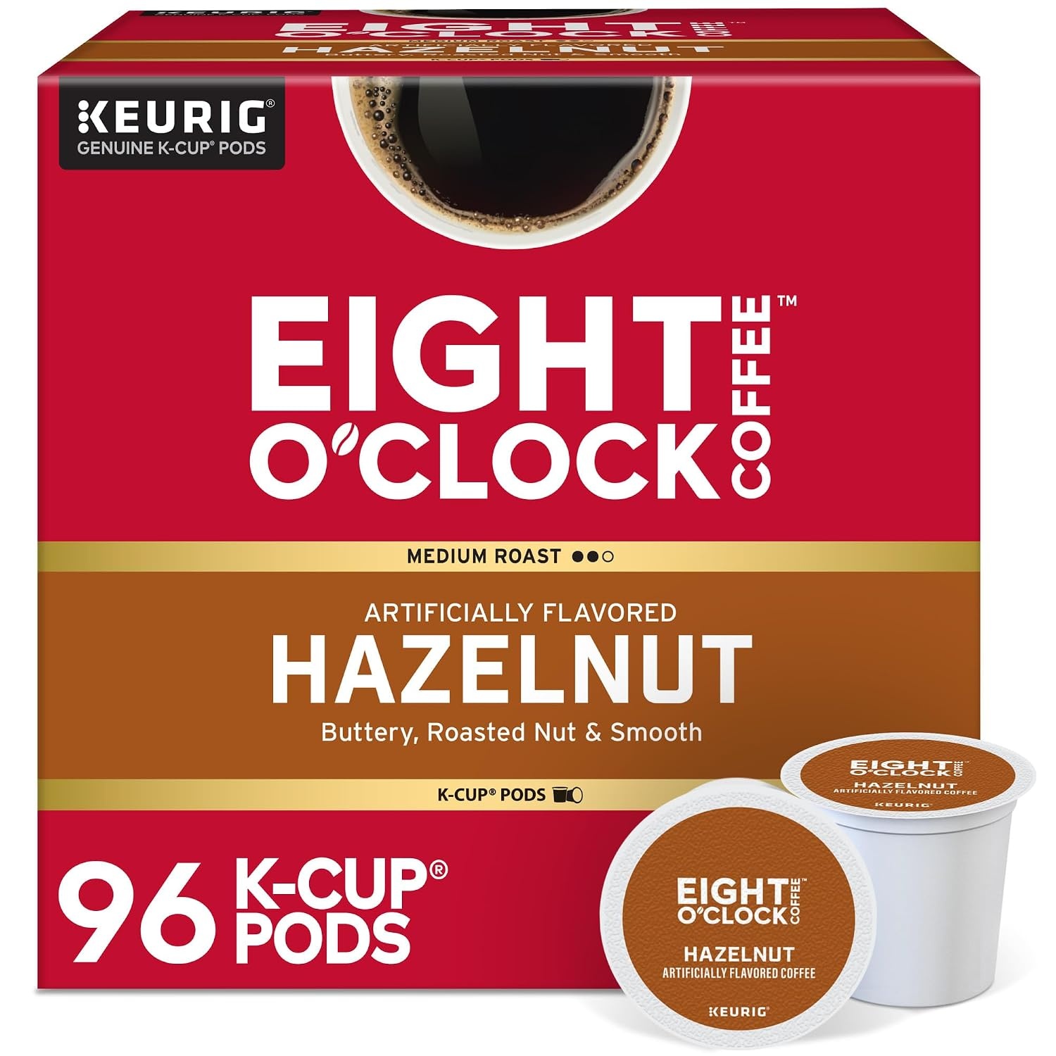 image:imageEight OClock Coffee Colombian Peaks SingleServe Keurig KCup Pods Medium Roast Coffee Pods 96 CountHazelnut