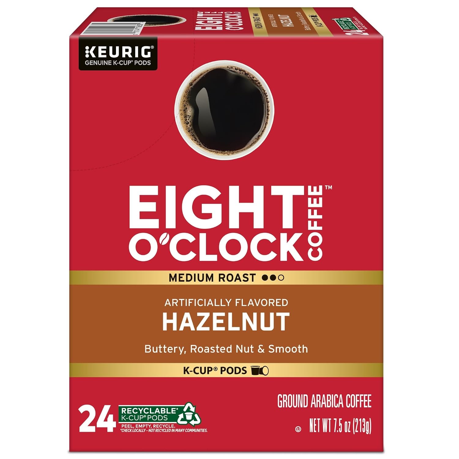 image:imageEight OClock Coffee Colombian Peaks SingleServe Keurig KCup Pods Medium Roast Coffee Pods 96 CountHazelnut