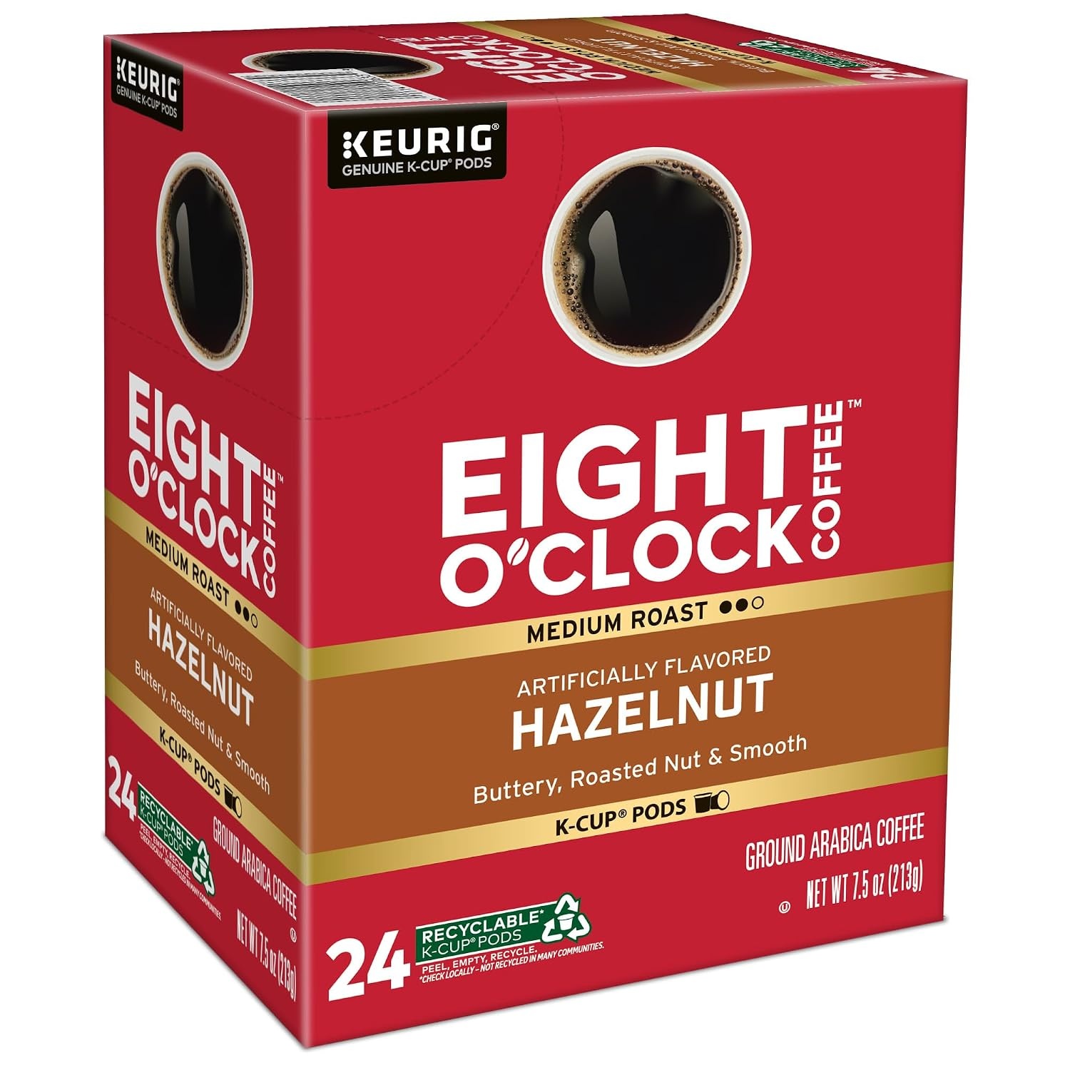 image:imageEight OClock Coffee Colombian Peaks SingleServe Keurig KCup Pods Medium Roast Coffee Pods 96 CountHazelnut