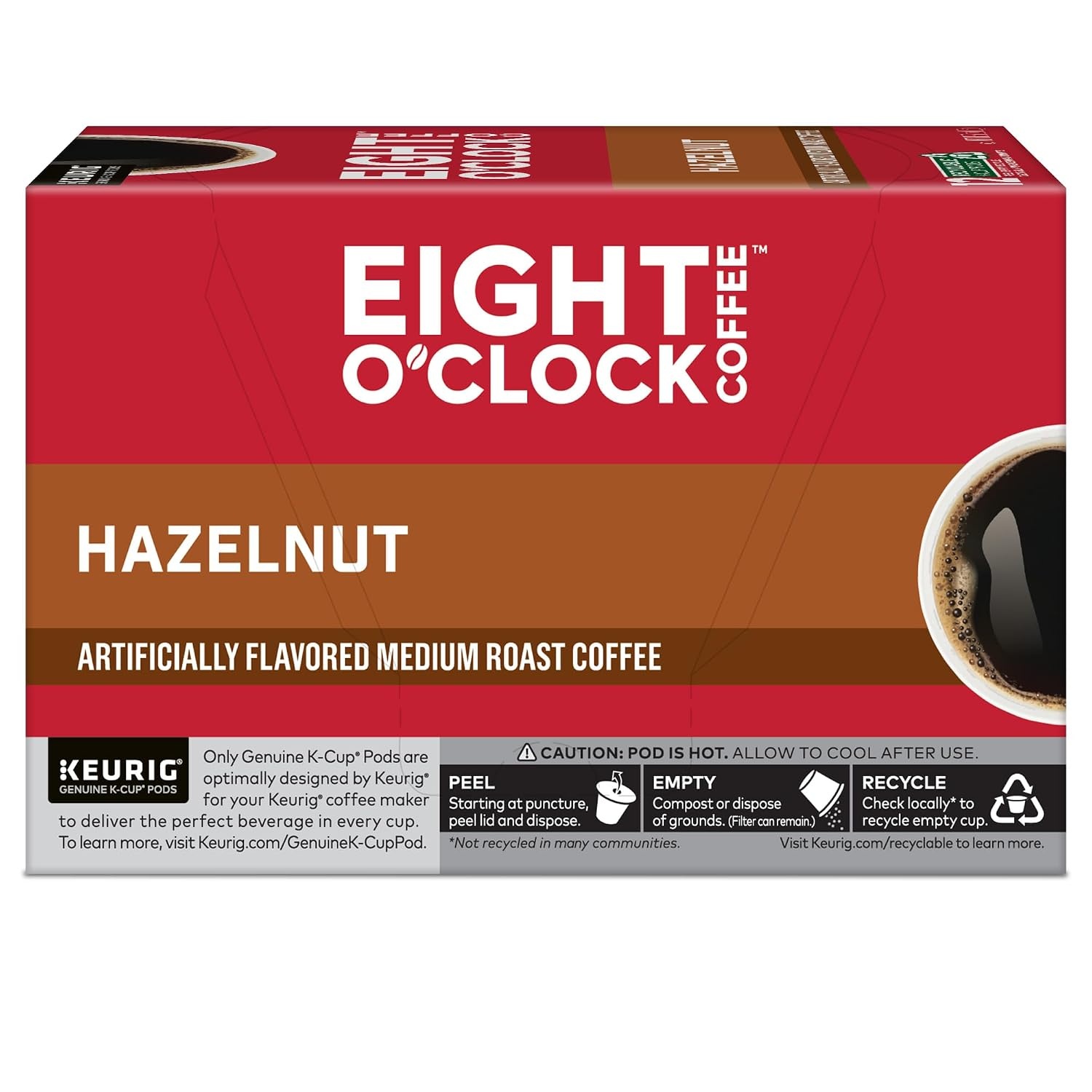 image:imageEight OClock Coffee Colombian Peaks SingleServe Keurig KCup Pods Medium Roast Coffee Pods 96 CountHazelnut