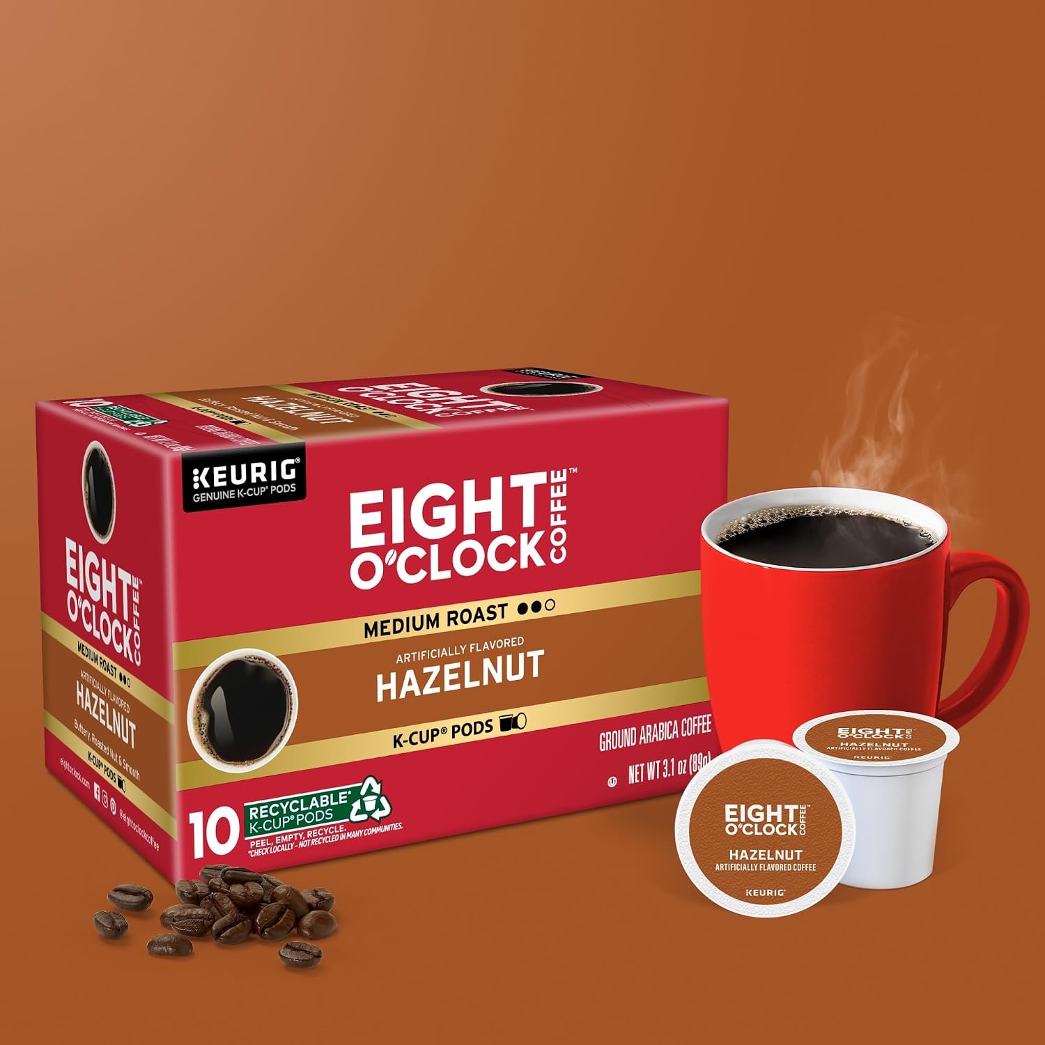 image:imageEight OClock Coffee Colombian Peaks SingleServe Keurig KCup Pods Medium Roast Coffee Pods 96 CountHazelnut