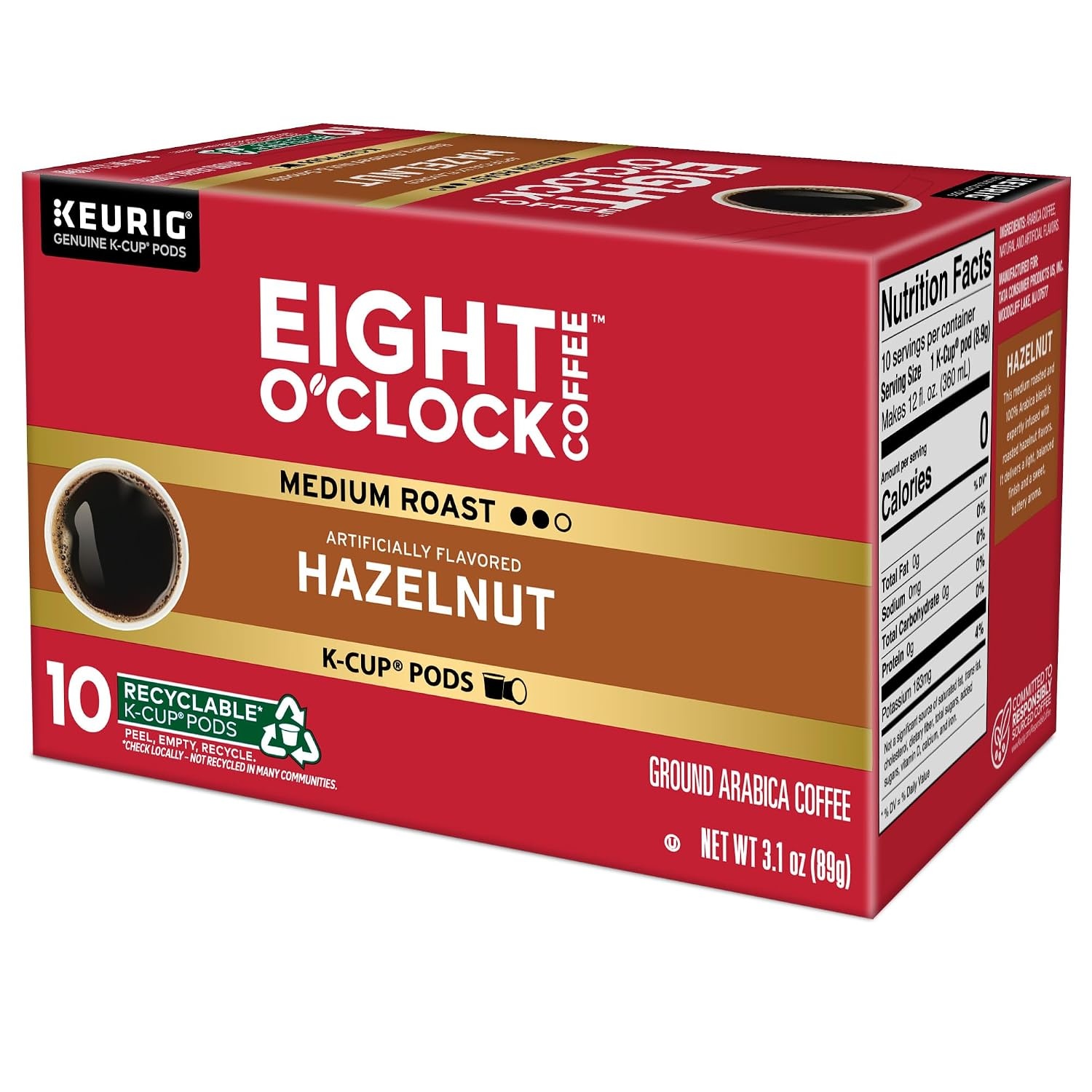 image:imageEight OClock Coffee Colombian Peaks SingleServe Keurig KCup Pods Medium Roast Coffee Pods 96 CountHazelnut